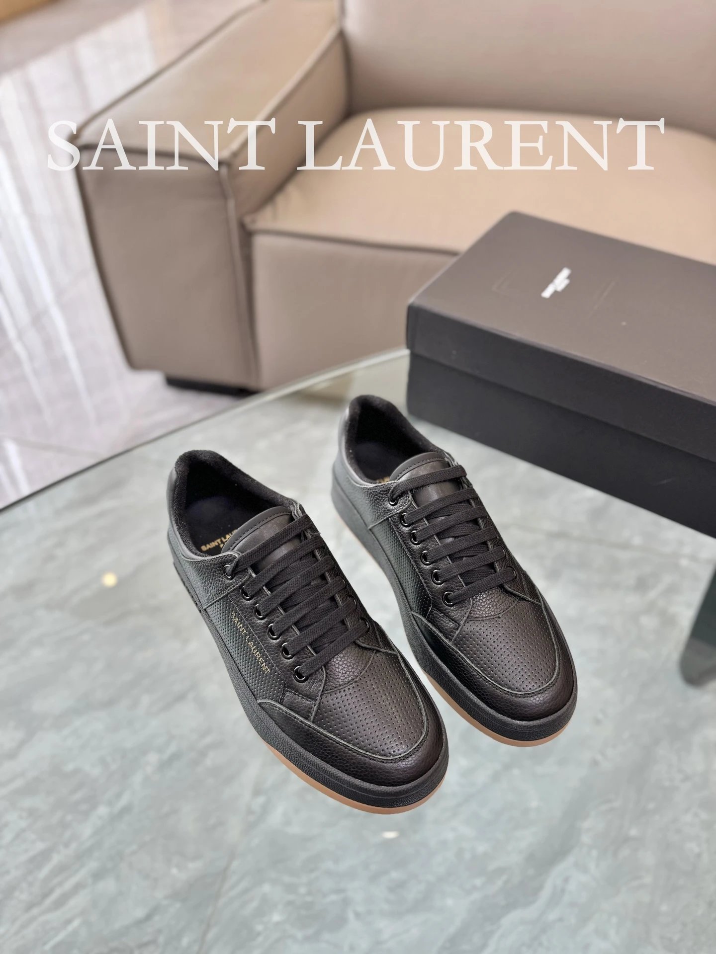 Saint Laurent Black Sneakers - Gallery Image 3 - Detailed View