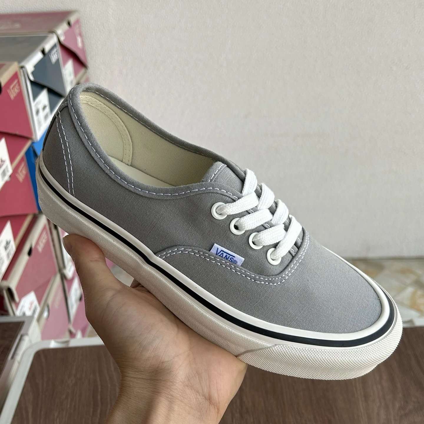 Low Top Canvas Skate Shoes Smoky Grey - Gallery Image 7 - Detailed View