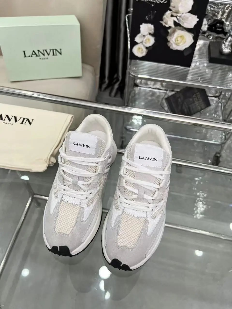 Lanvin Clay Sneakers White - Gallery Image 2 - Detailed View
