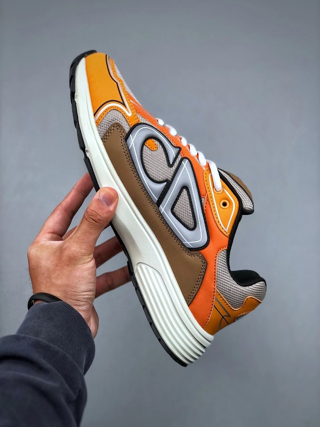 Dad Sneakers Mesh Brown-Orange - Gallery Image 2 - Detailed View