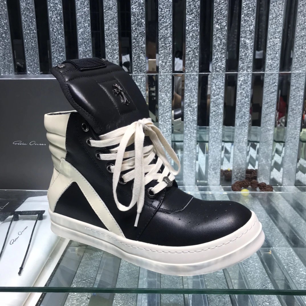 Chrome Hearts x Rick Owens Geobasket Sneakers Black & White - Related Product - Cnfans