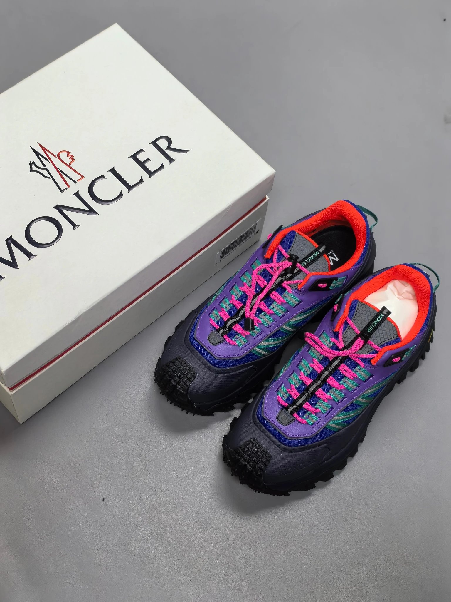 Moncler Trailgrip GTX Rubber Sneakers Blue Purple - Gallery Image 9 - Detailed View