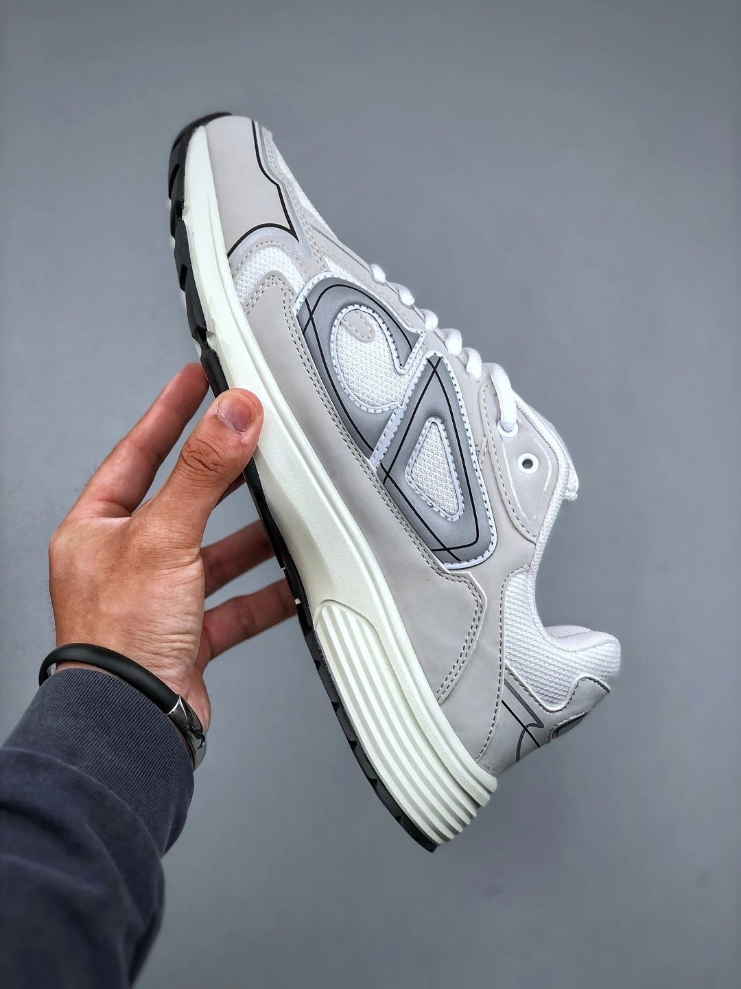 Dad Sneakers B30 Series in Elegant Oyster Hue - Gallery Image 2 - Detailed View