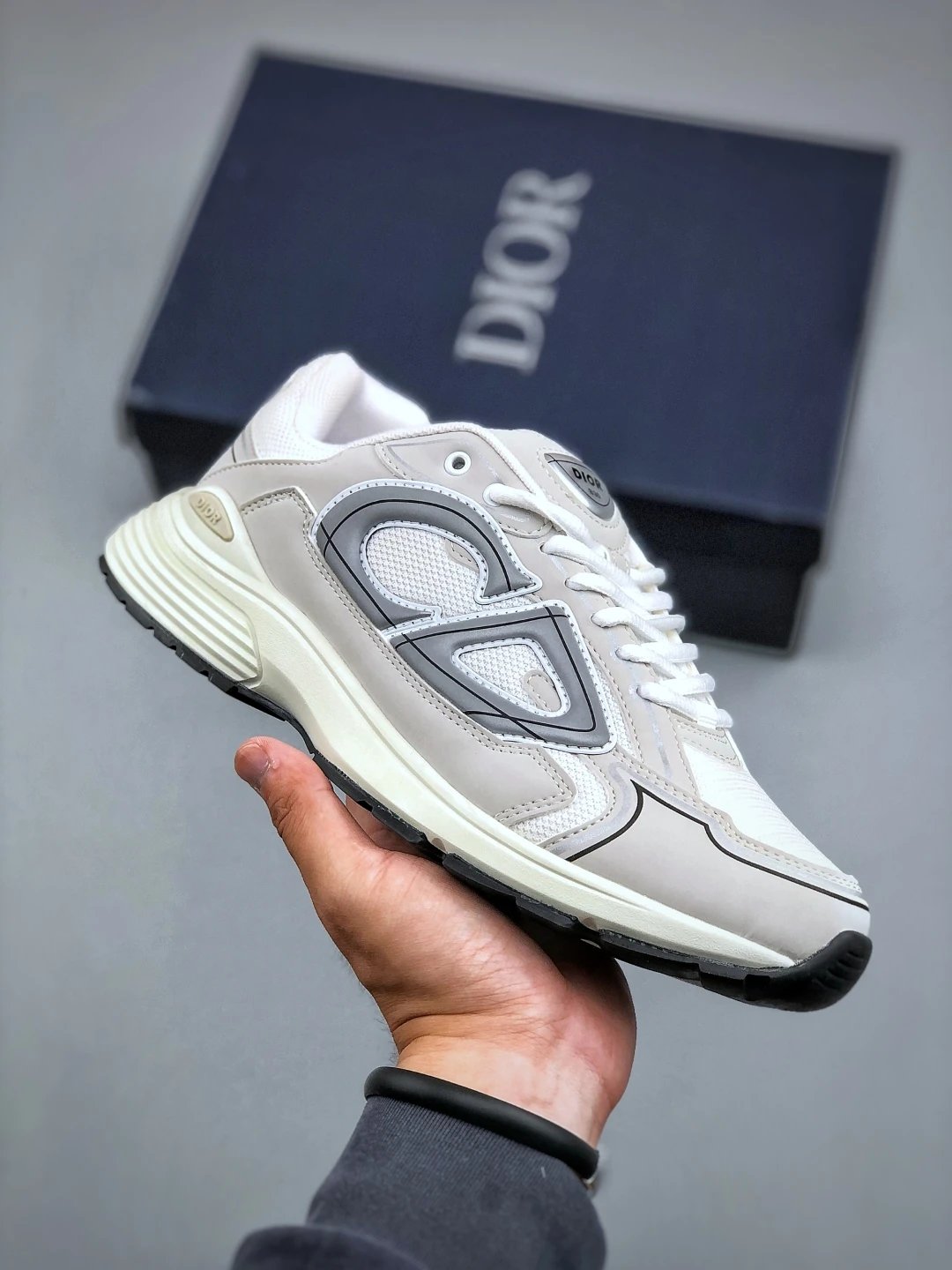 Dad Sneakers B30 Series in Elegant Oyster Hue - Gallery Image 1 - Detailed View