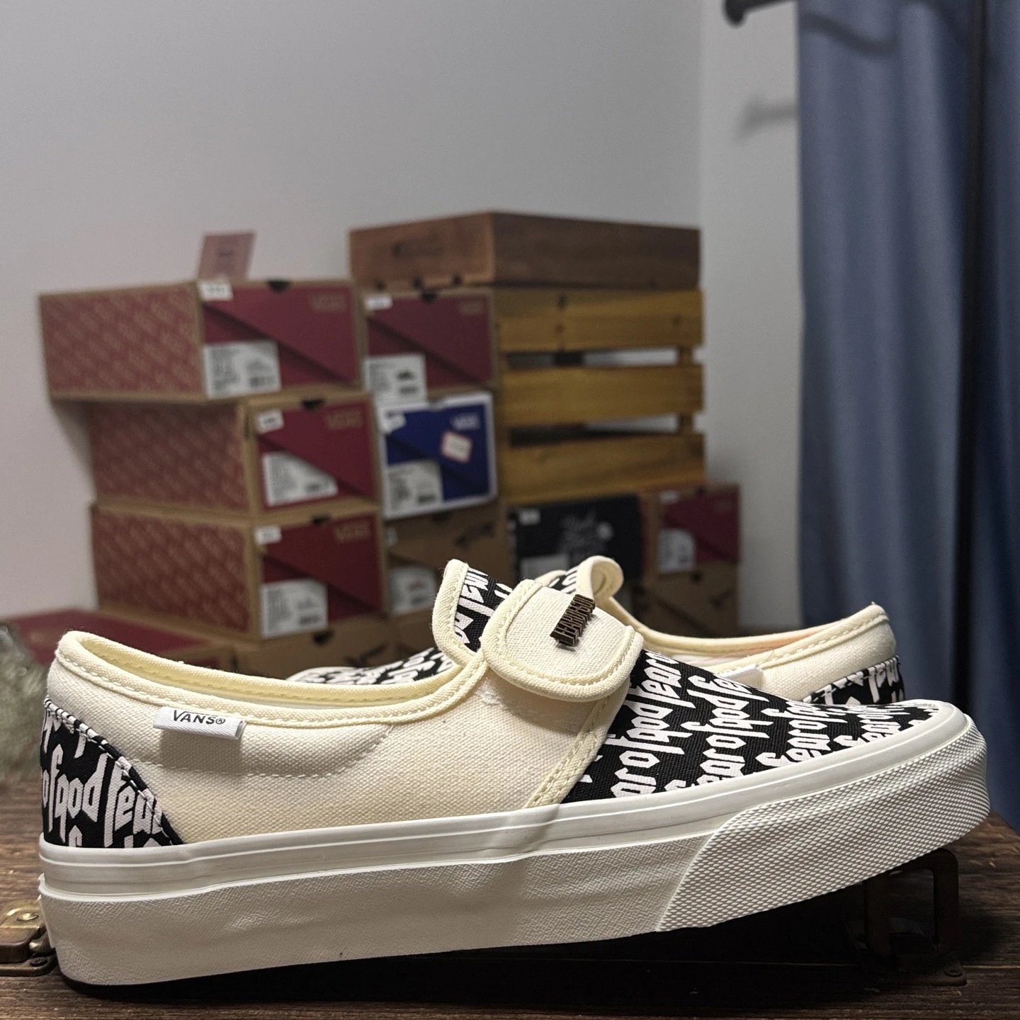 Slip On Suede Skate Shoes Ivory Black - Gallery Image 2 - Detailed View