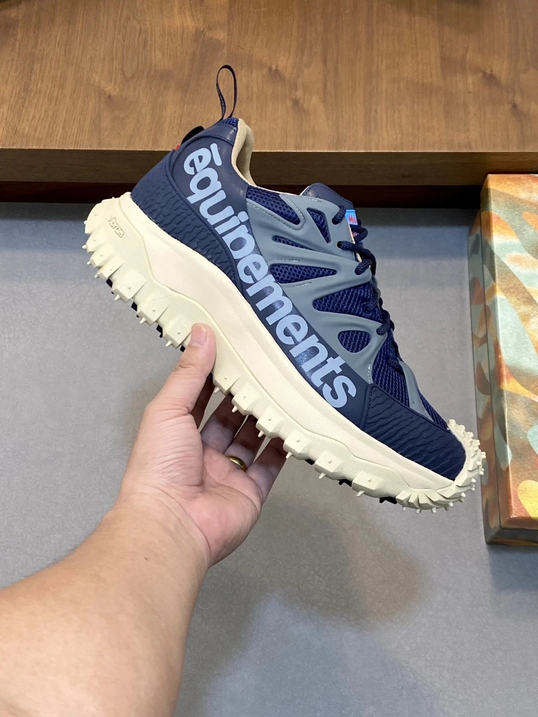 Moncler Trailgrip Amoeba Salehe Bembury Sneakers Blue - Gallery Image 2 - Detailed View