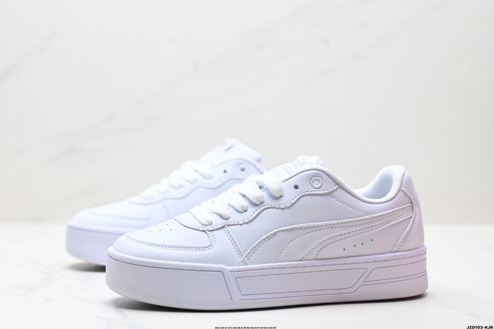 PUMA Skye Leather Sneakers White - Gallery Image 4 - Detailed View