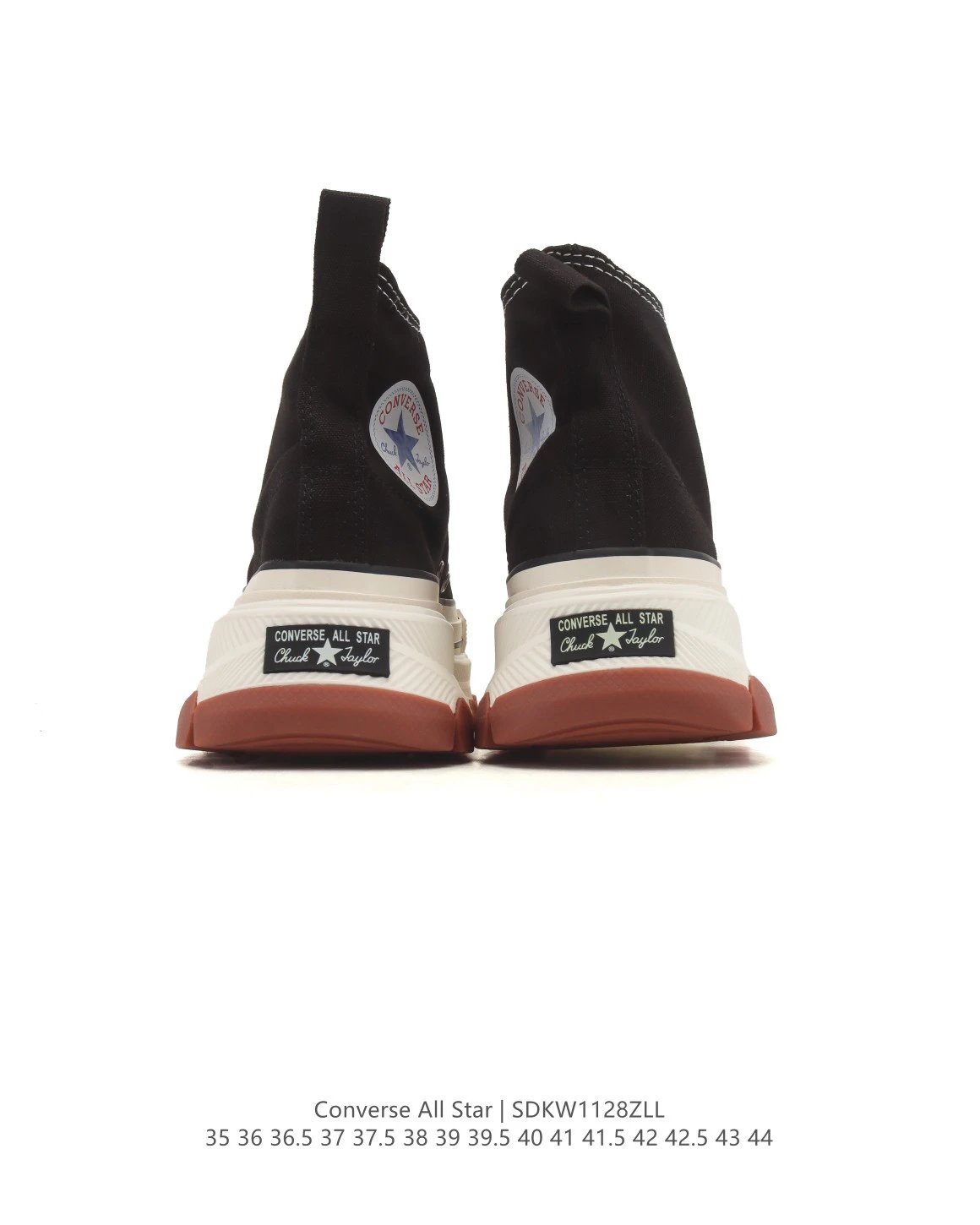 Chunky Canvas High Top Platform Sneakers in Jet Black - Gallery Image 5 - Detailed View