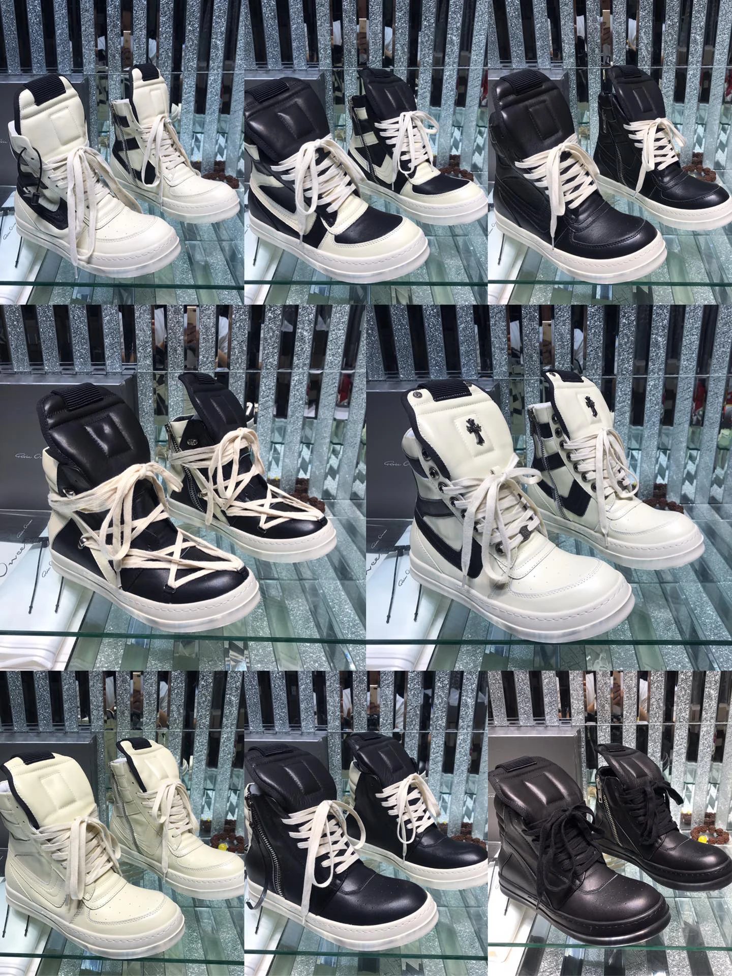 Chrome Hearts x Rick Owens Geobasket Sneakers White  - Gallery Image 9 - Detailed View