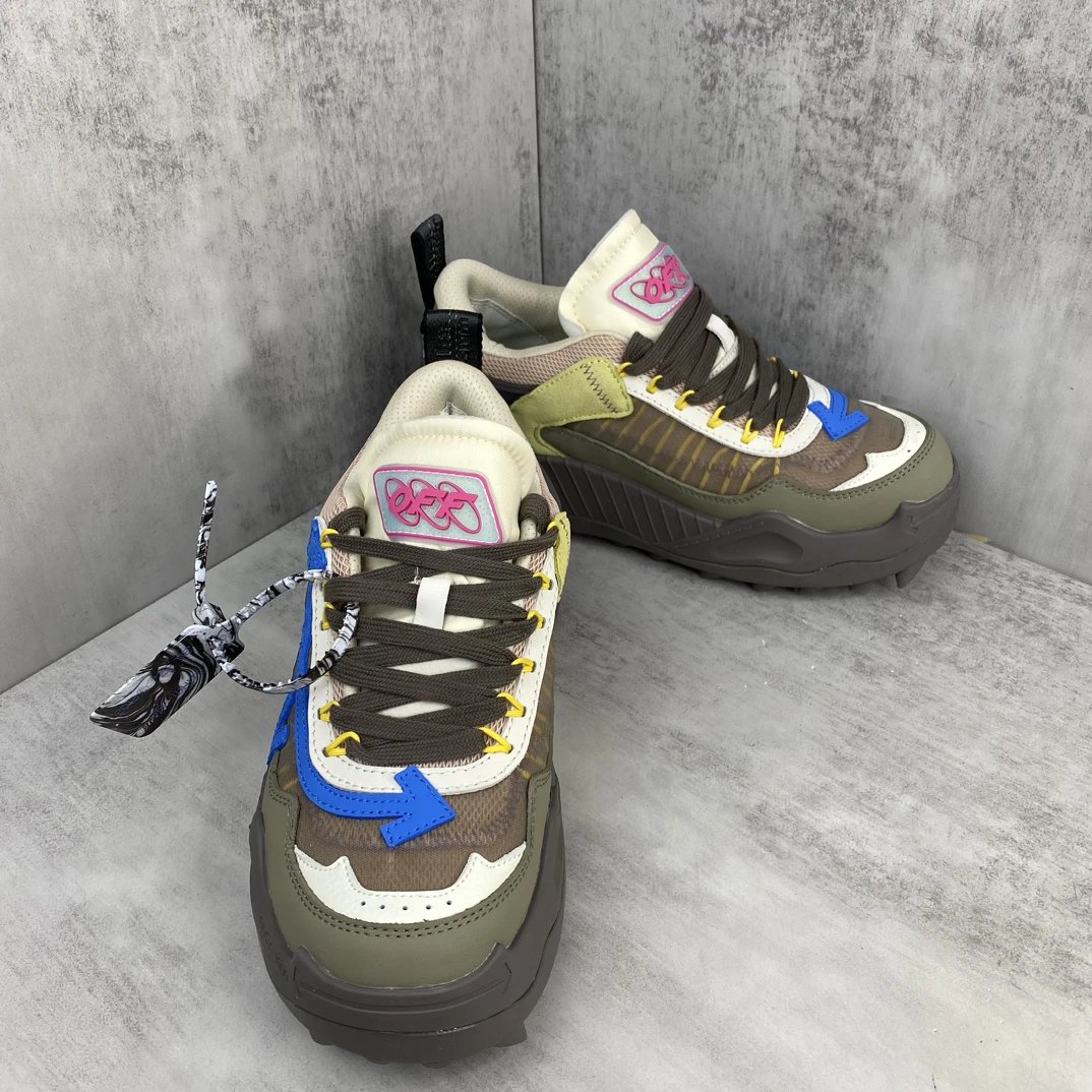 Trail Sneakers Leather Oxford EVA Sole in Olive Brown - Gallery Image 2 - Detailed View