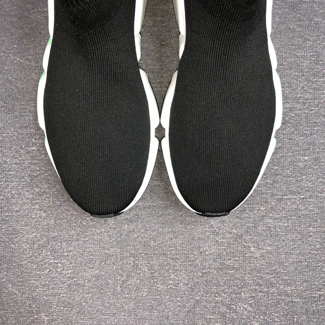 Unisex Knit Sock Sneakers with TPU Sole in Jet Black Mint - Gallery Image 7 - Detailed View