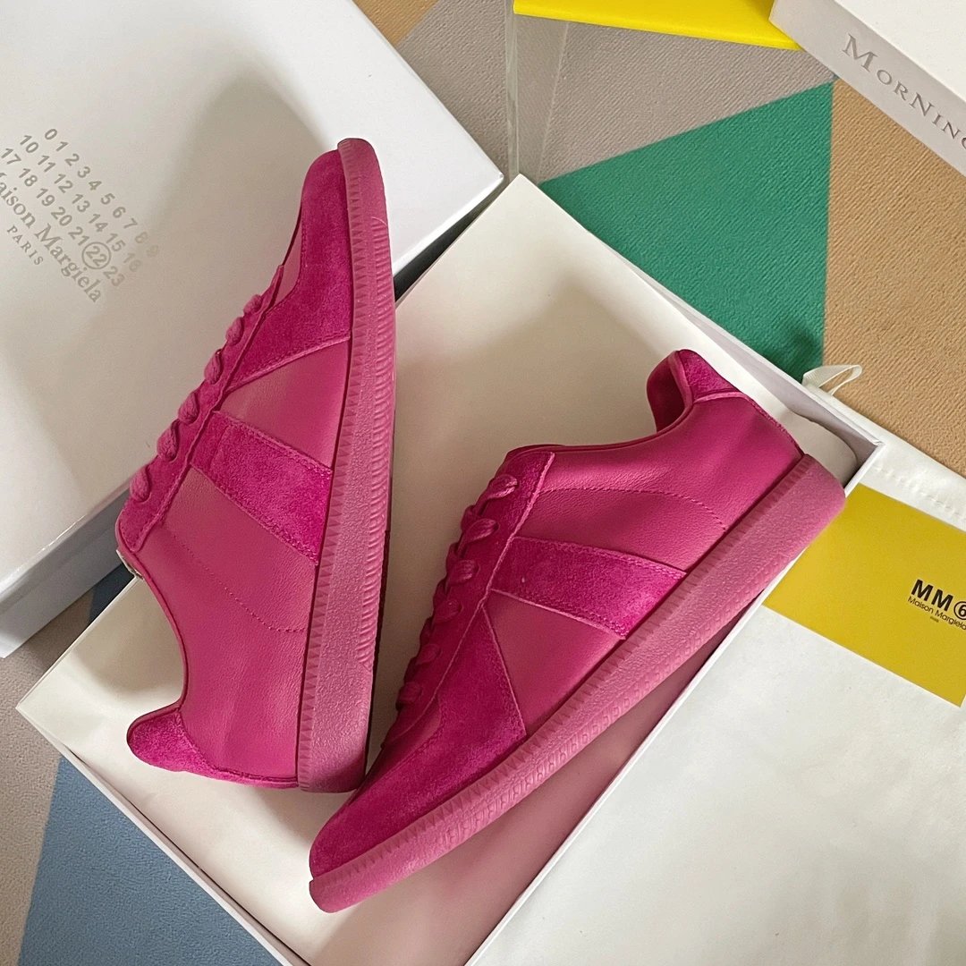Maison Margiela MM6 Pink German Trainers - Gallery Image 6 - Detailed View