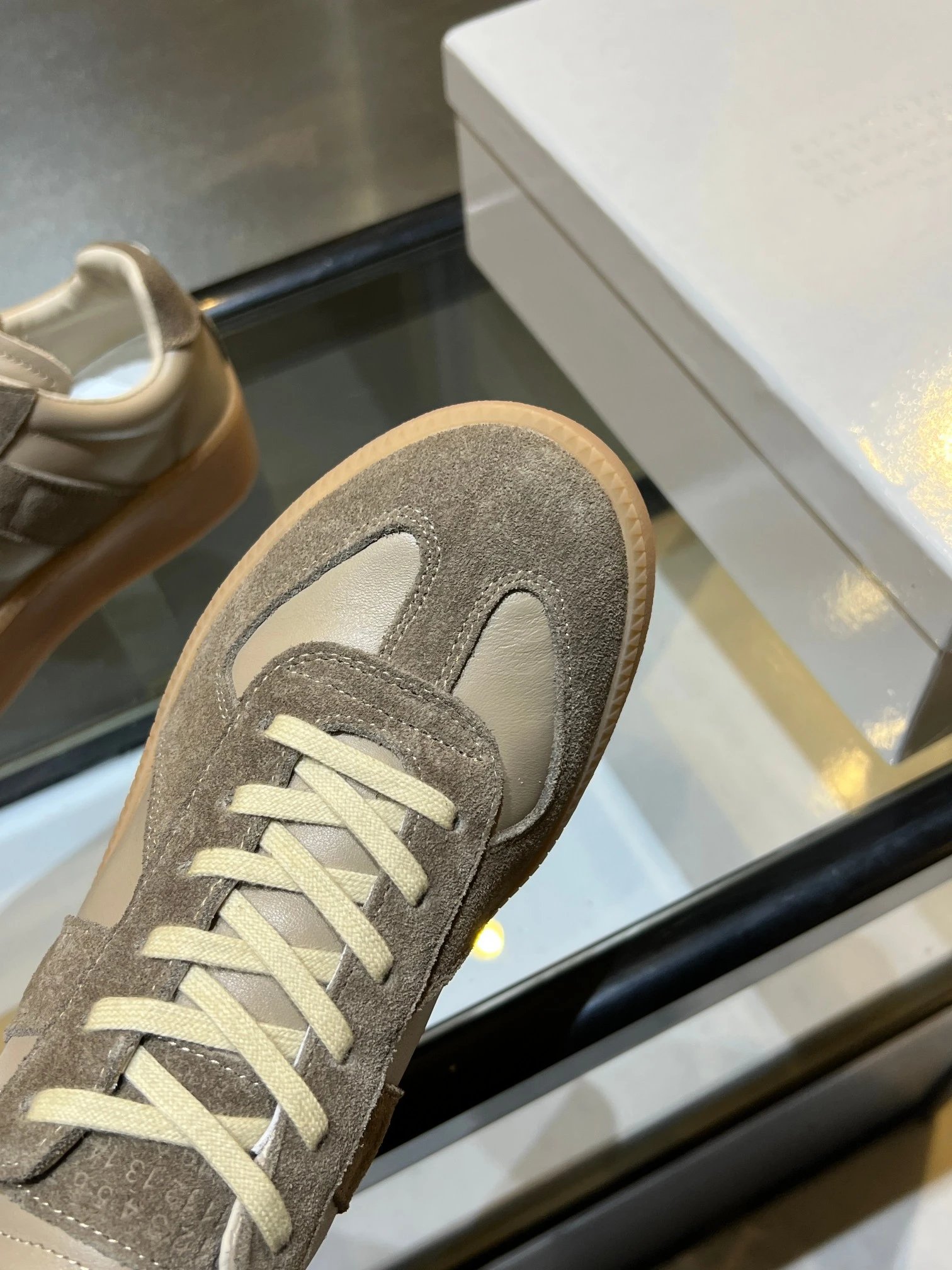 Maison Margiela MM6 Thick Bottom Sneakers Beige - Gallery Image 2 - Detailed View