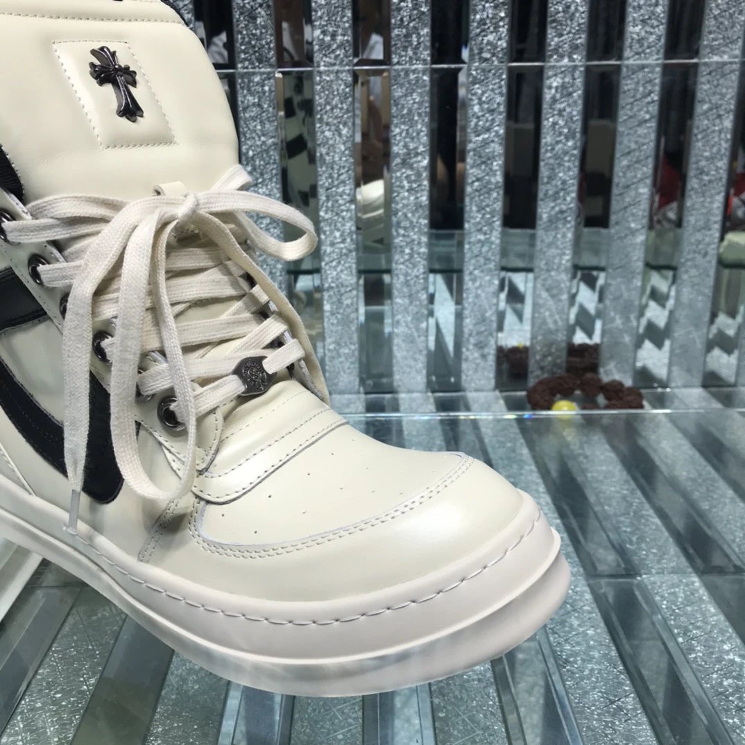 Chrome Hearts x Rick Owens Geobasket Sneakers White - Gallery Image 4 - Detailed View