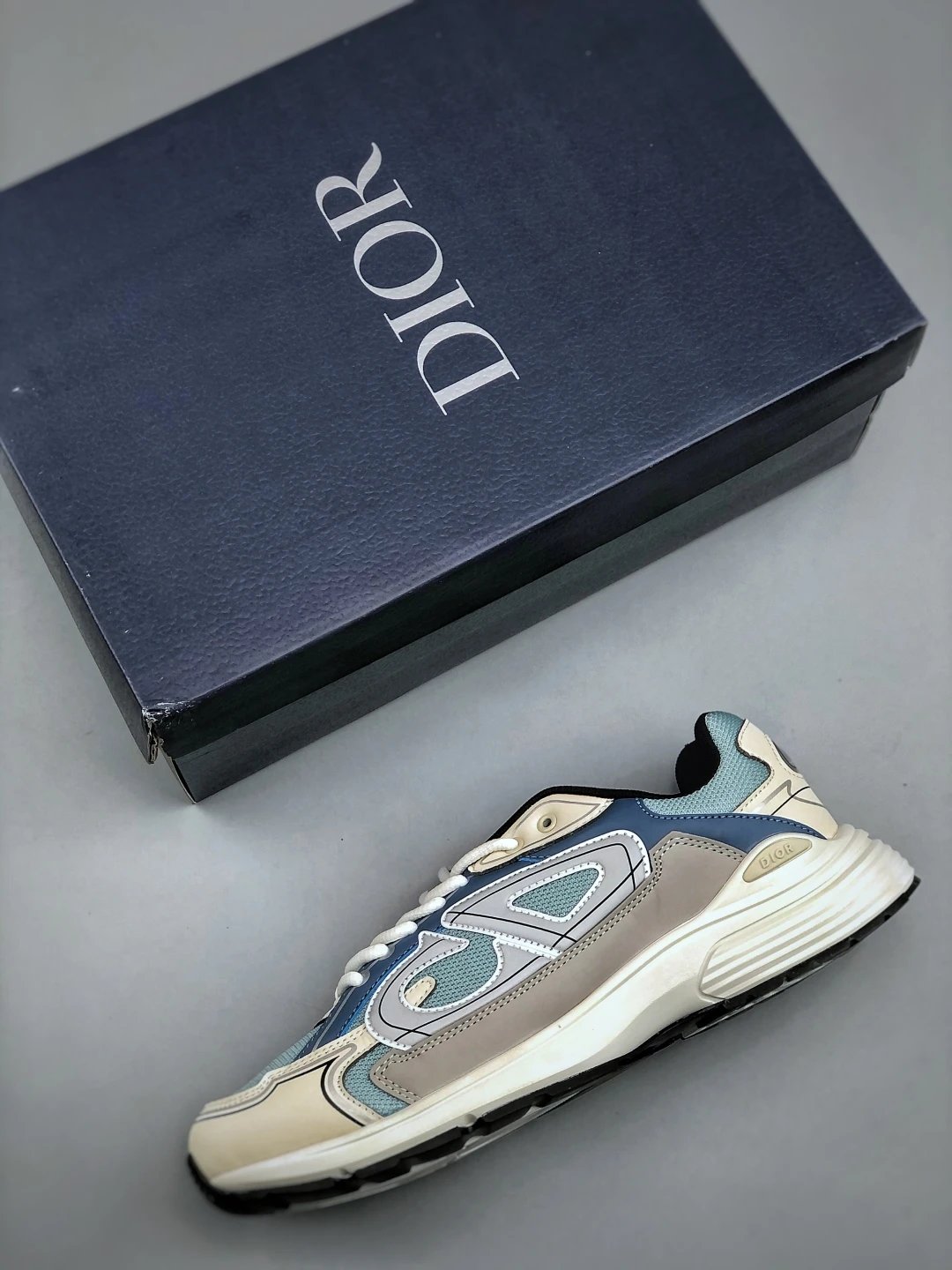 Dad Sneakers B30 Beige Blue - Gallery Image 3 - Detailed View