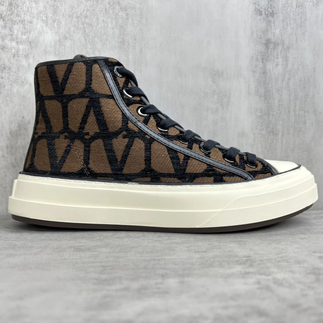High Top Canvas Sneakers Espresso Brown - Gallery Image 6 - Detailed View