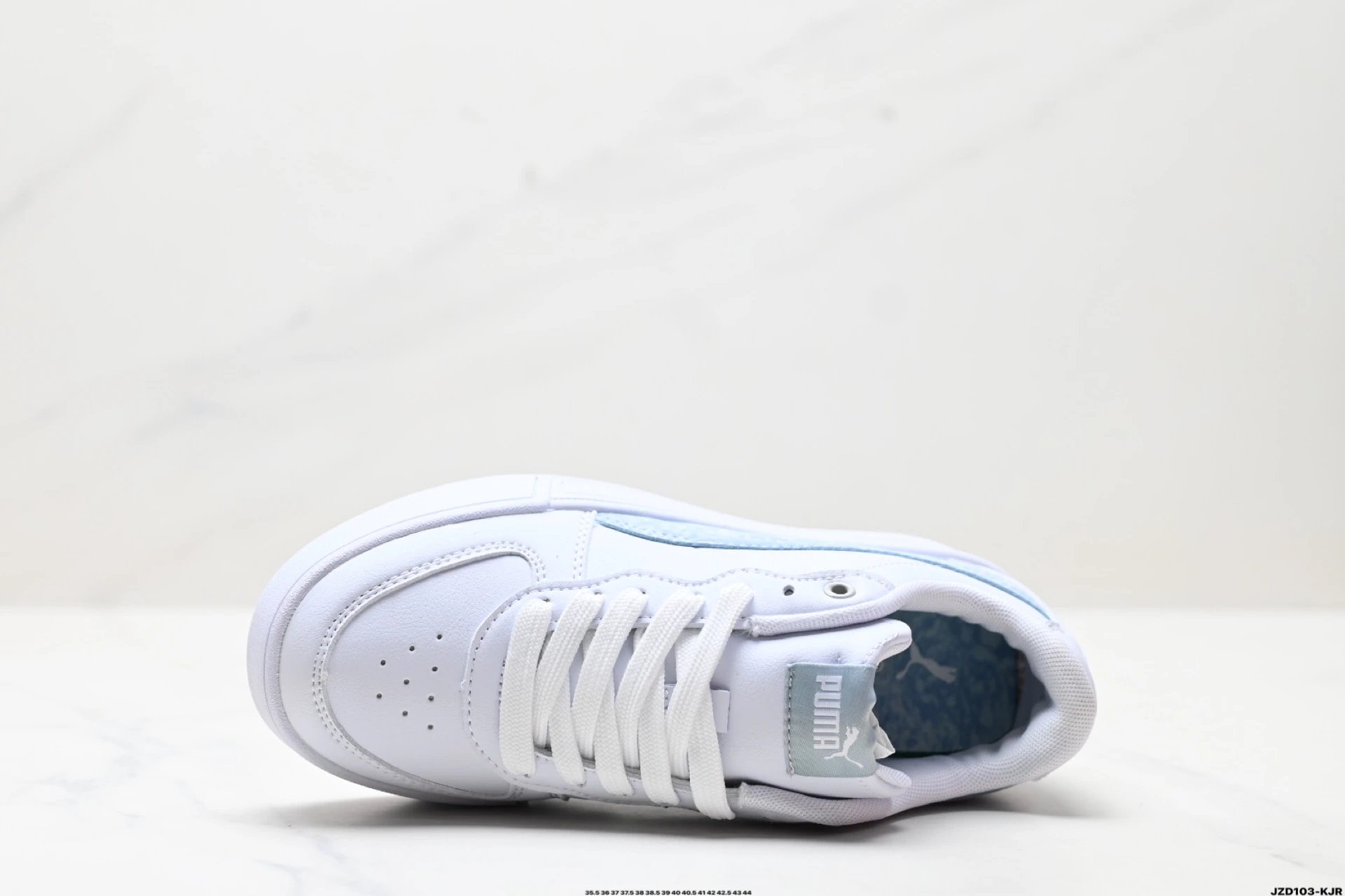 Puma Skye Leather Sneakers White Grey - Gallery Image 2 - Detailed View