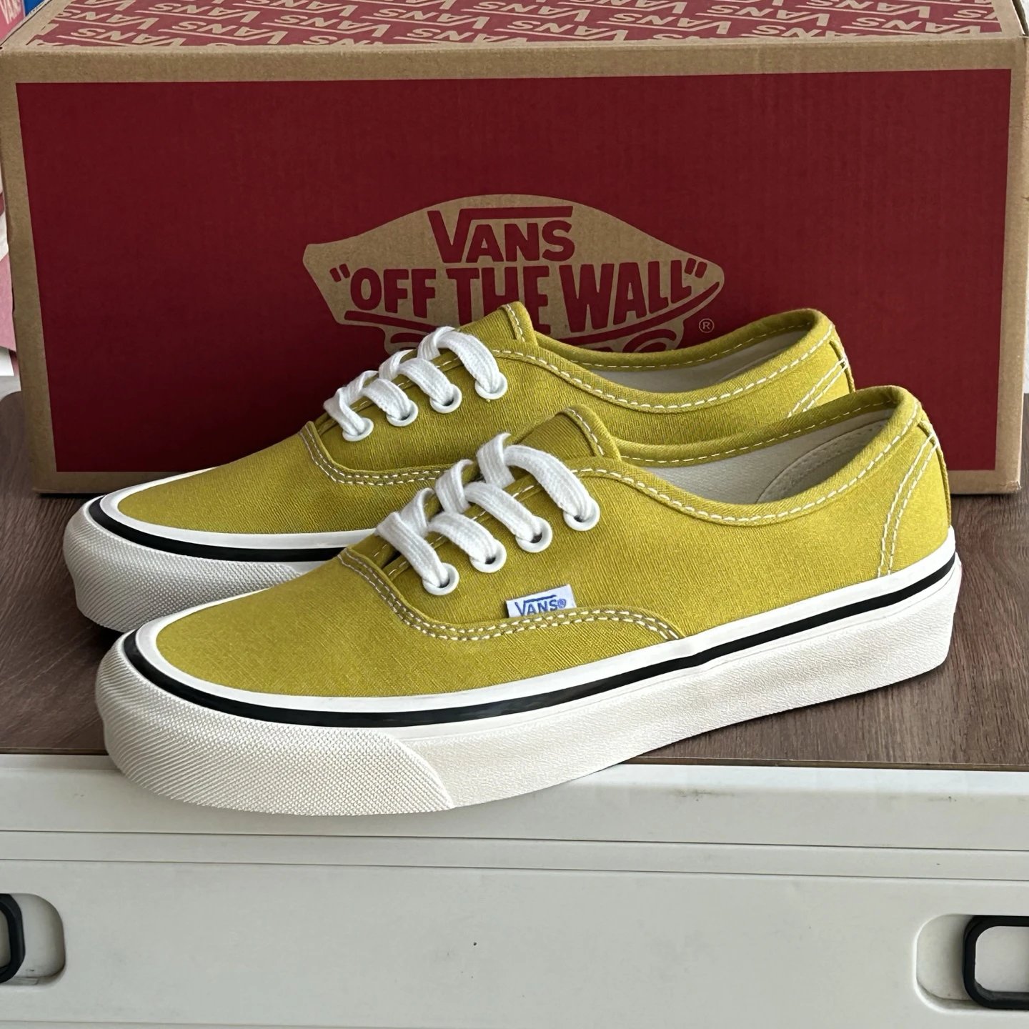 Authentic Canvas Low Top Skate Shoes Mustard Yellow - Gallery Image 2 - Detailed View