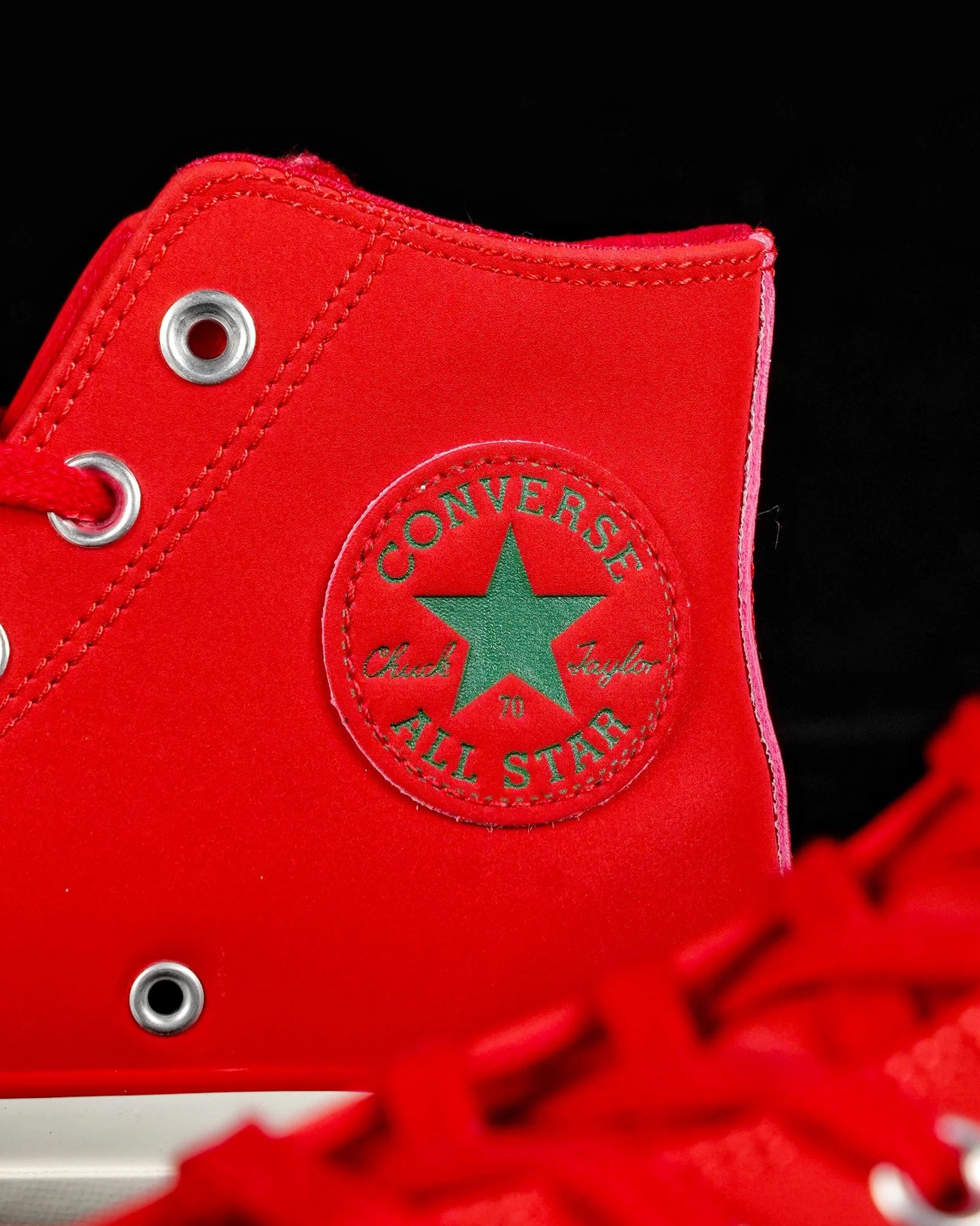 Suede High Top Sneakers Crimson Red - Gallery Image 5 - Detailed View