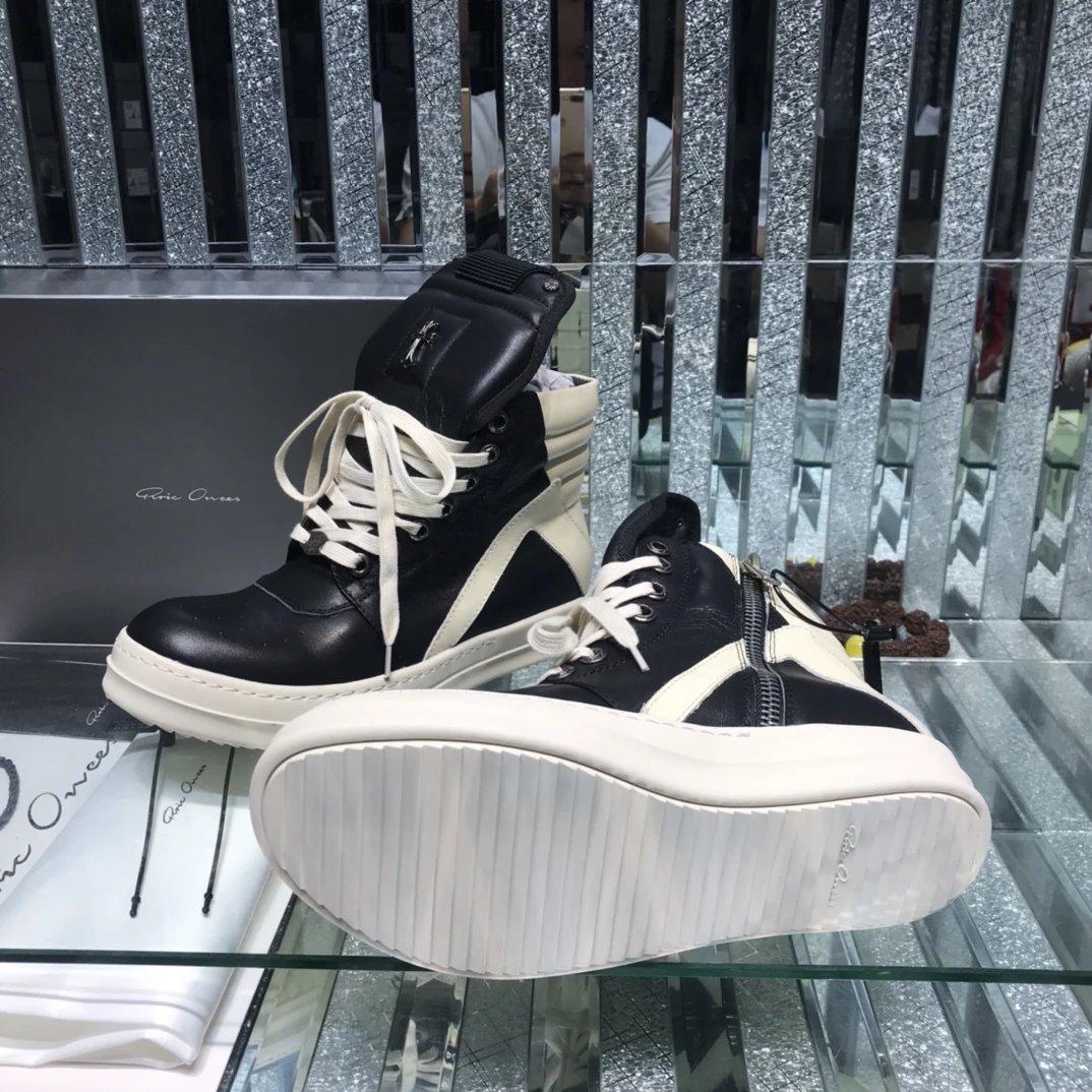 Chrome Hearts x Rick Owens Geobasket Sneakers Black & White - Gallery Image 8 - Detailed View