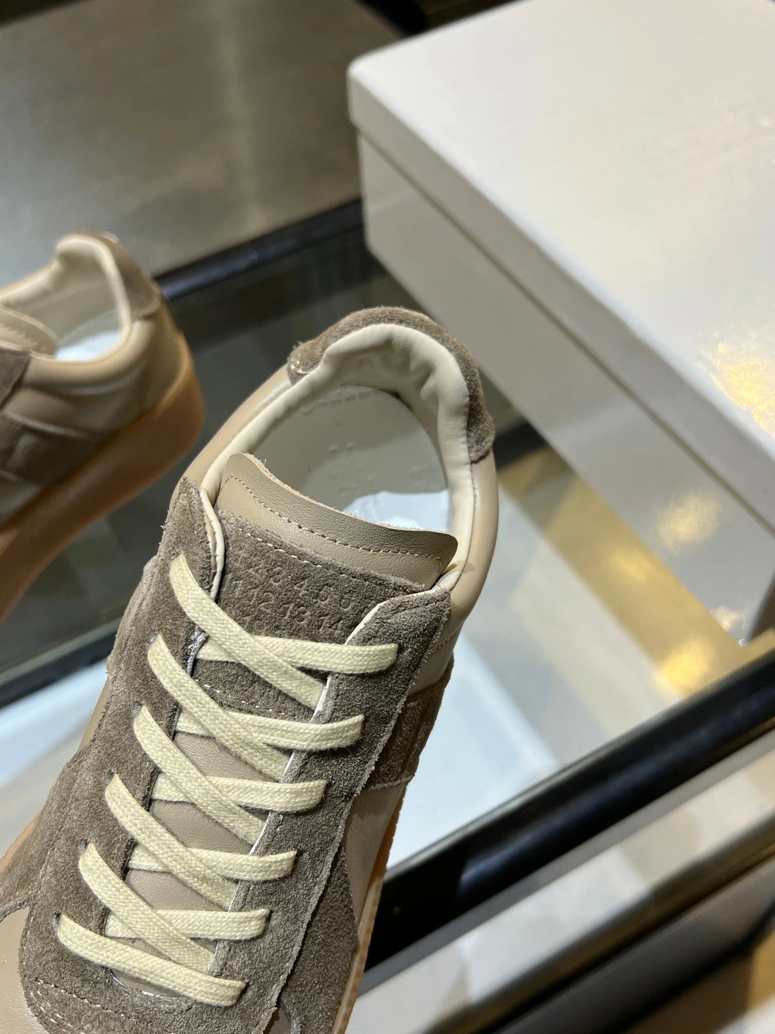 Maison Margiela MM6 Thick Bottom Sneakers Beige - Gallery Image 3 - Detailed View