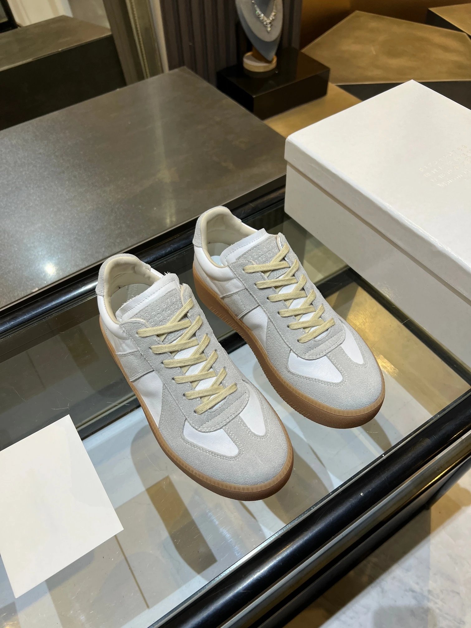 Maison Margiela MM6 Thick Bottom Sneakers White - Gallery Image 8 - Detailed View