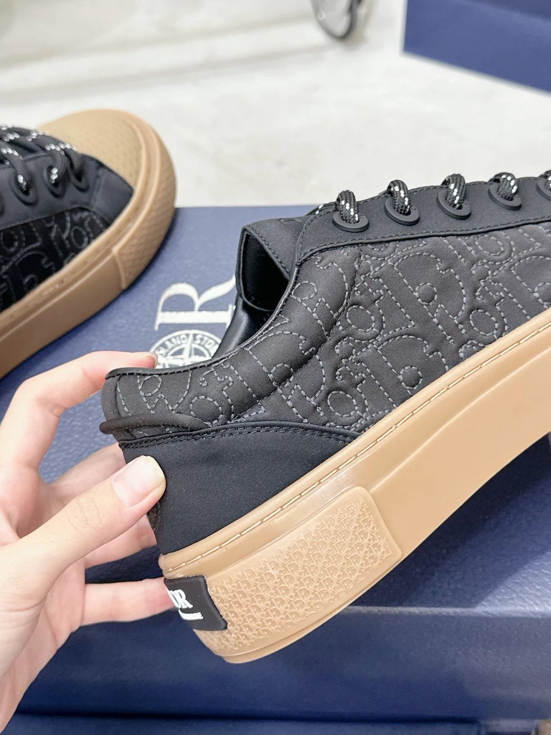 Casual Cotton Sneakers in Midnight Black - Gallery Image 8 - Detailed View