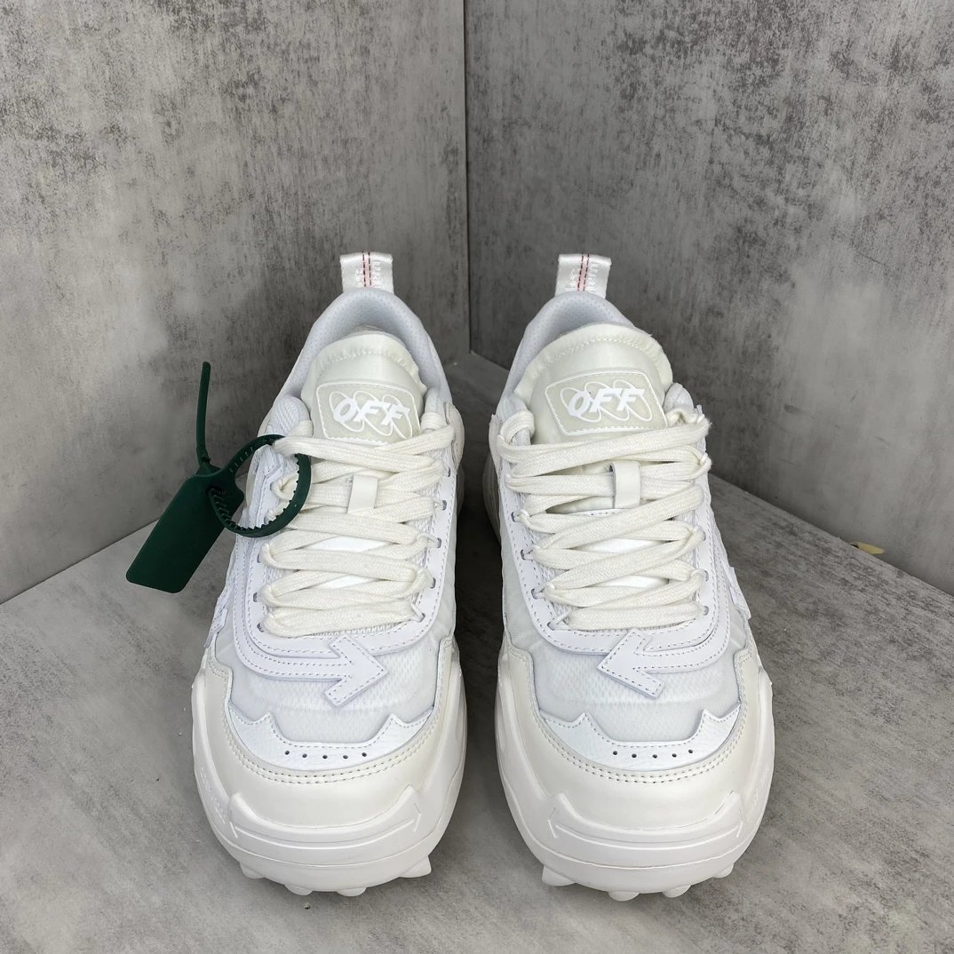 ODS Y1000 Trail Sneakers Oxford Leather Mesh Ivory - Gallery Image 4 - Detailed View