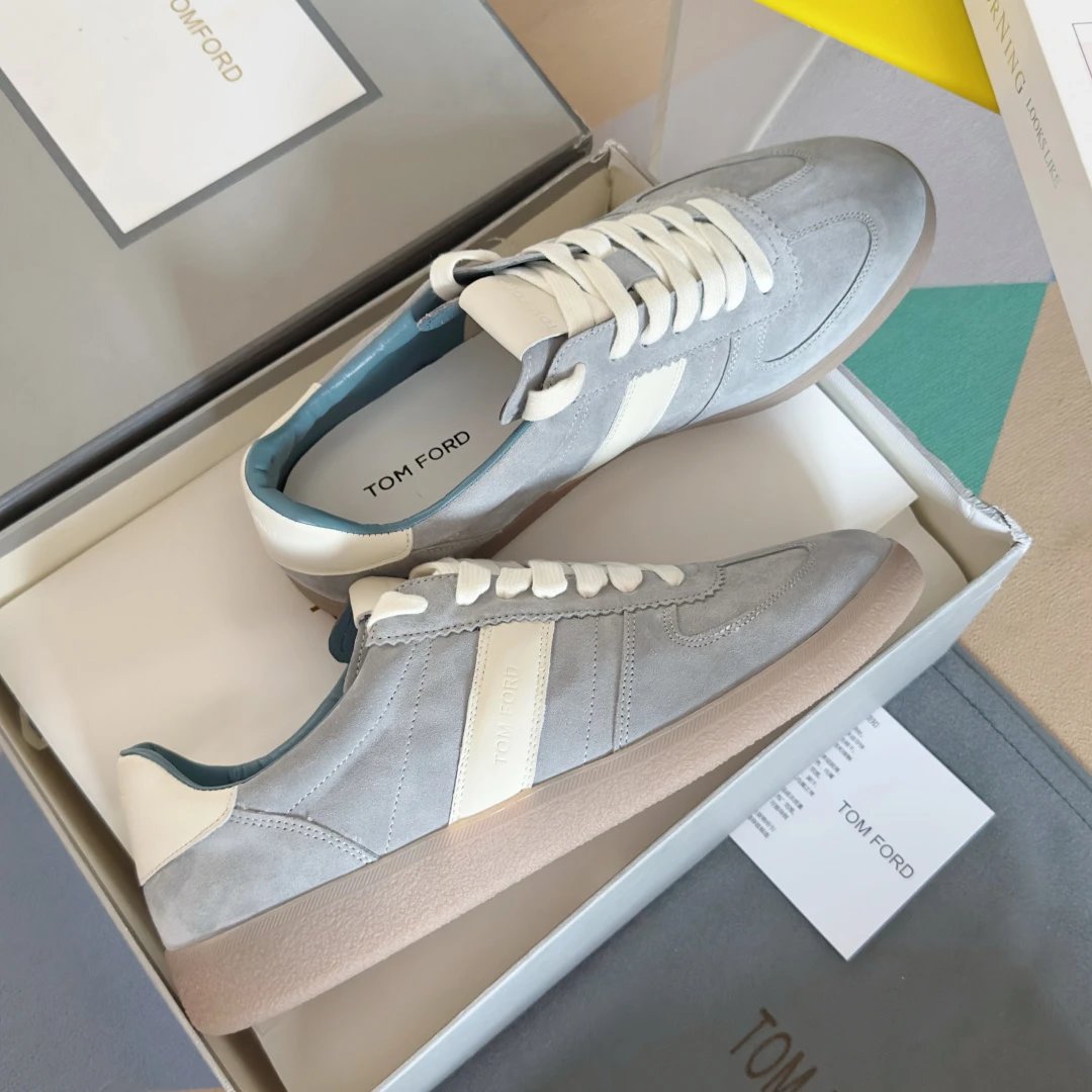 Suede Retro Trainer Sneakers Ice Blue - Gallery Image 5 - Detailed View