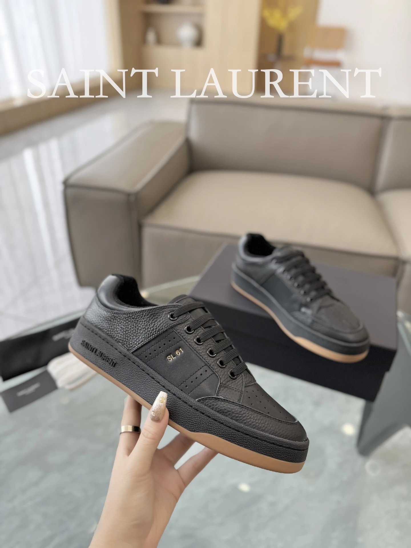 Saint Laurent SL61 Sneakers Black - Gallery Image 5 - Detailed View