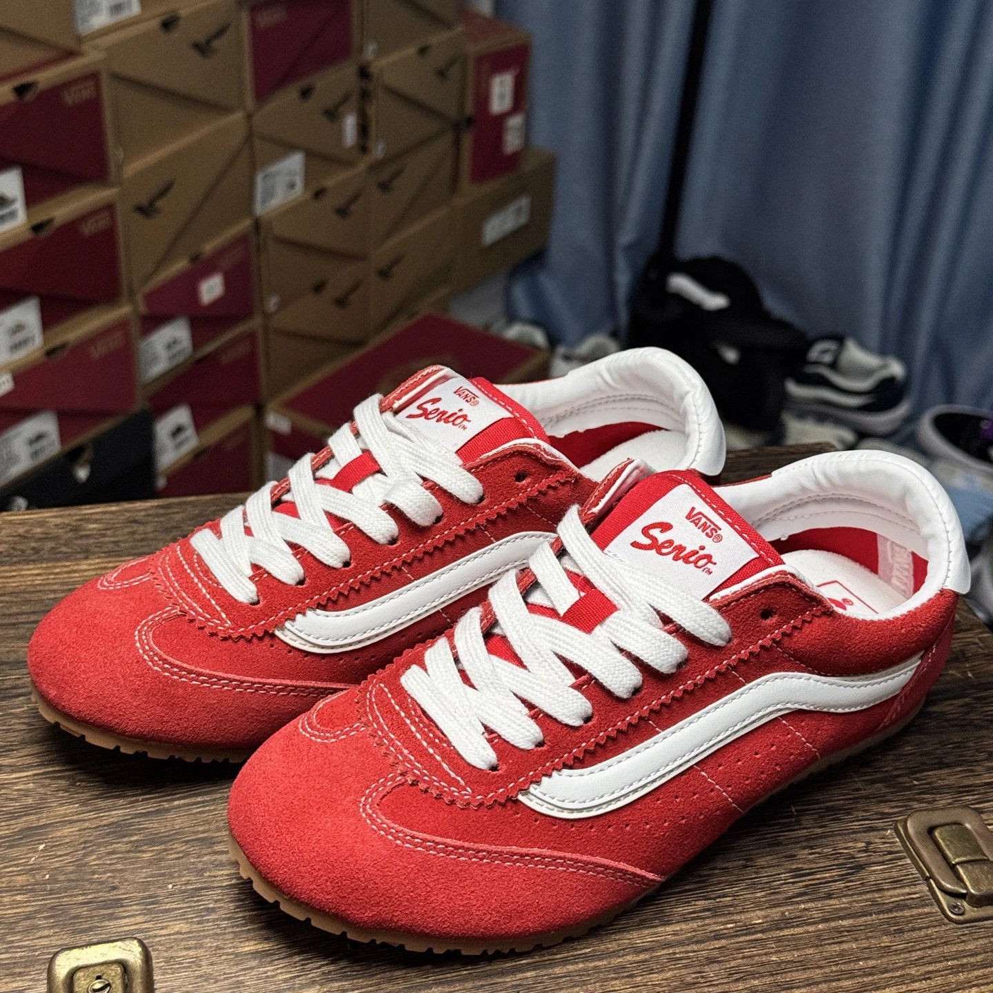Retro Suede LowPro Sneakers Crimson Red - Gallery Image 4 - Detailed View
