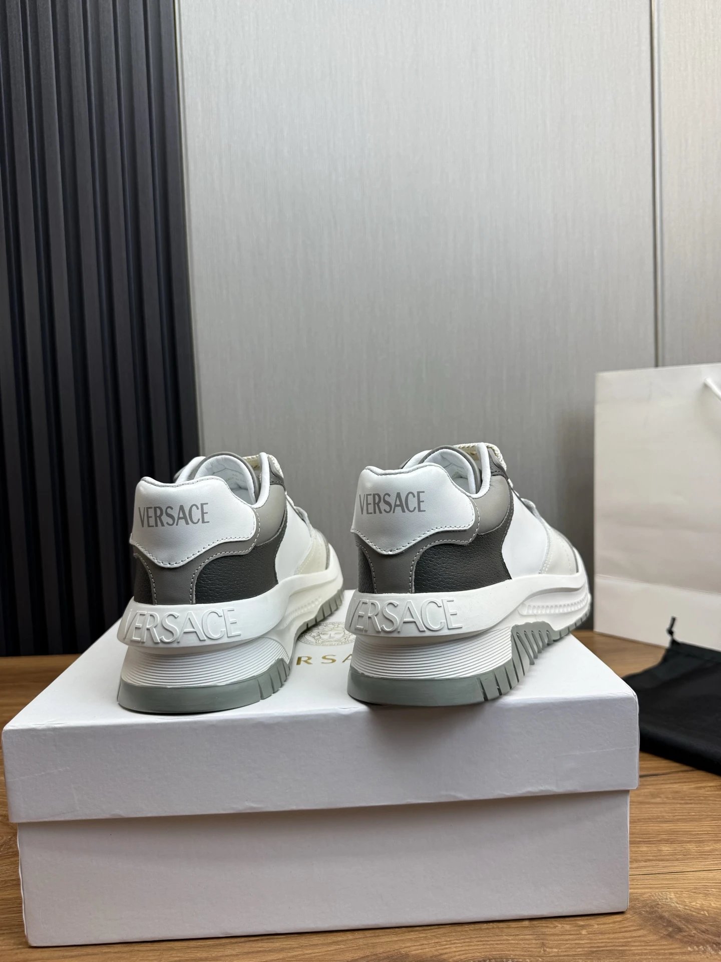 Luxury Leather Sneaker Grey - Gallery Image 5 - Detailed View