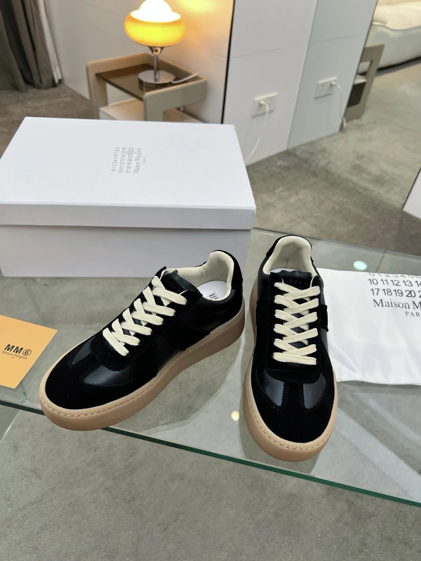 Maison Margiela MM6 Thick Bottom Sneakers Black - Gallery Image 3 - Detailed View