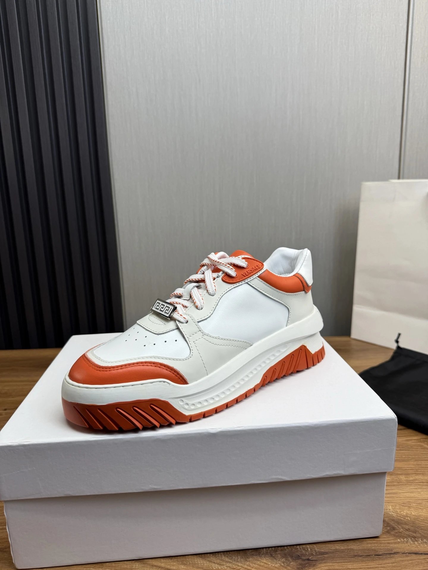 Luxury Leather Sneakers Burnt Orange - Gallery Image 1 - Detailed View