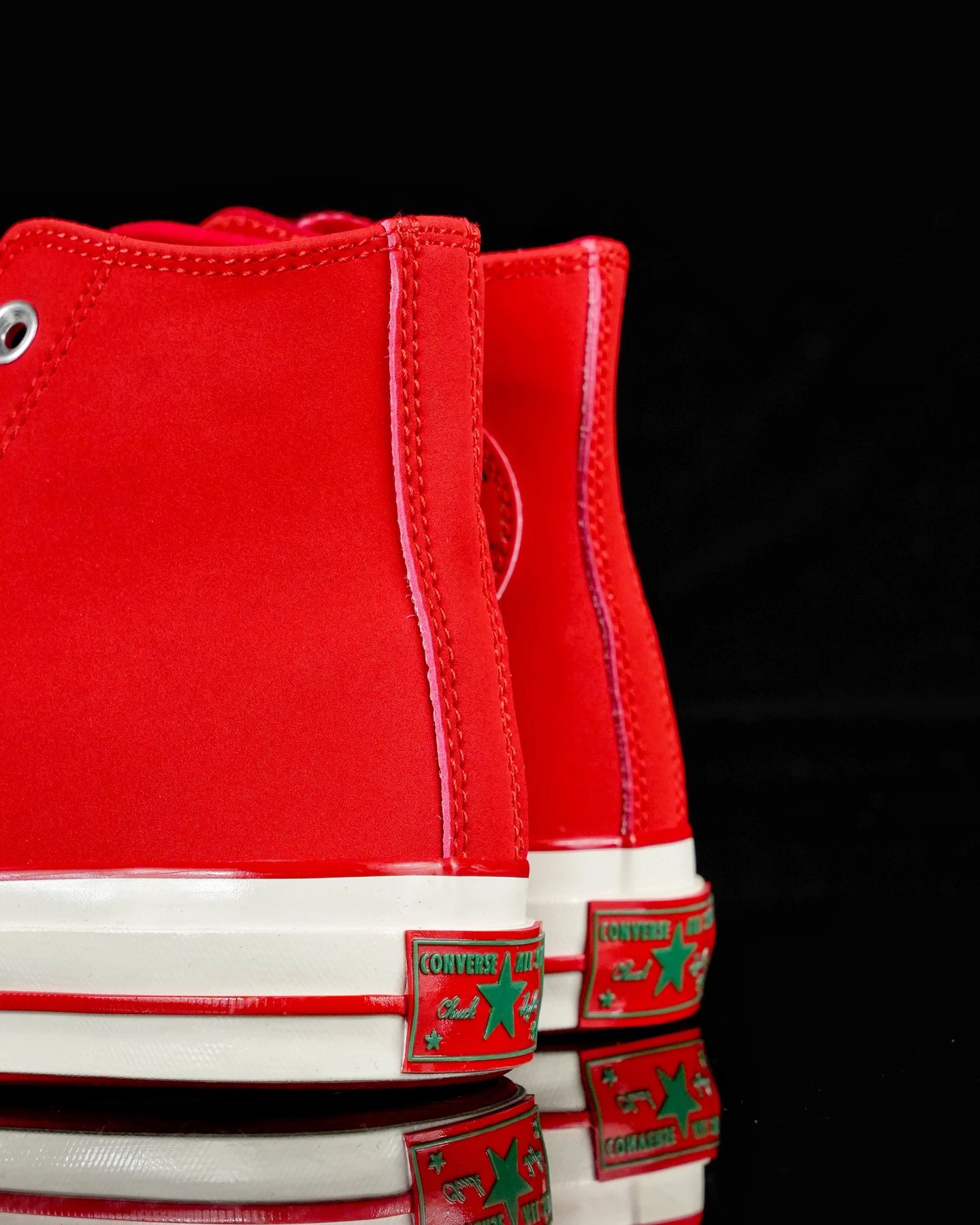 Suede High Top Sneakers Crimson Red - Gallery Image 7 - Detailed View