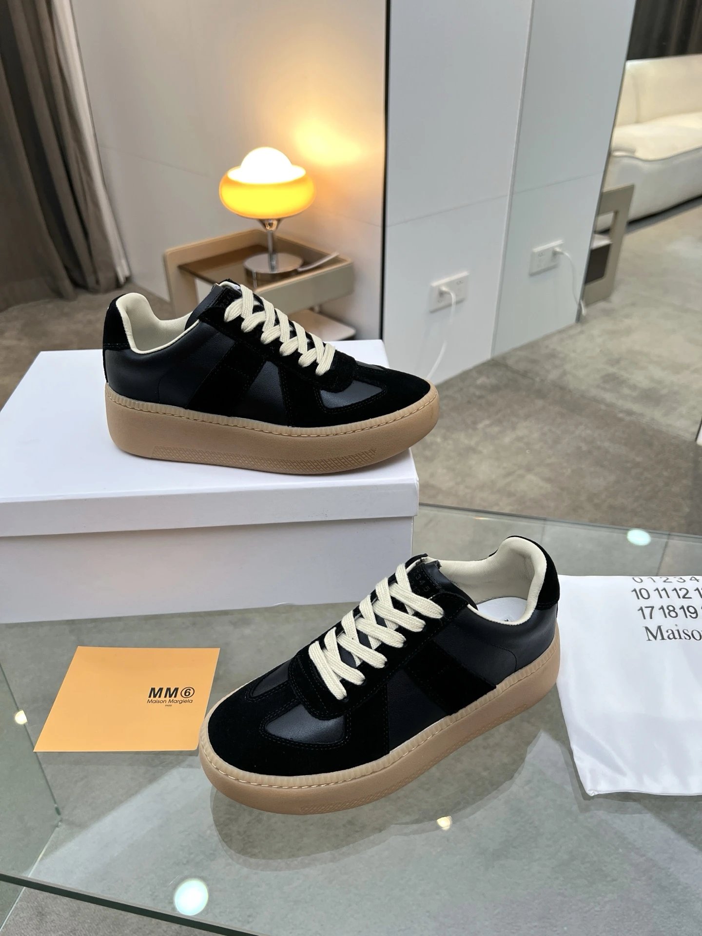 Maison Margiela MM6 Thick Bottom Sneakers Black - Gallery Image 2 - Detailed View