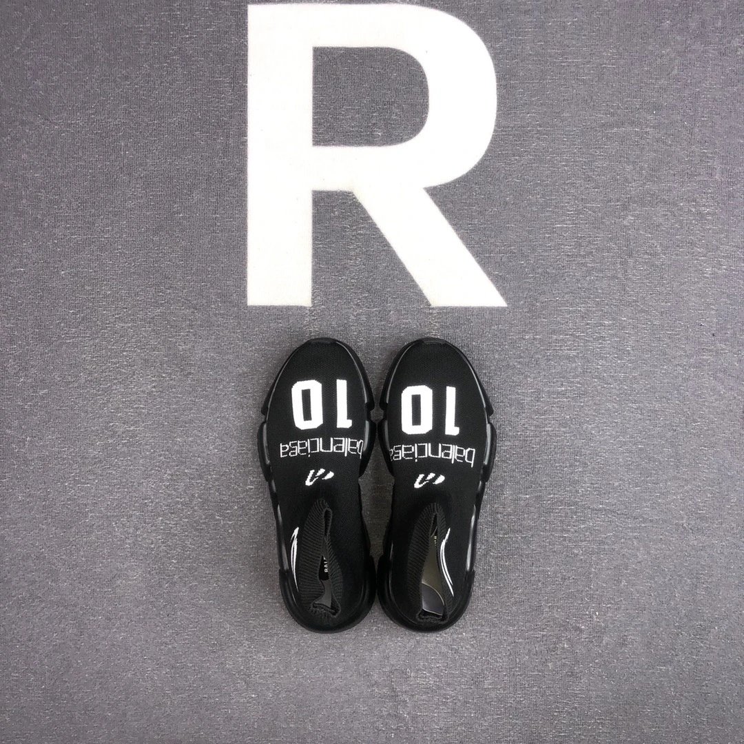 Unisex Speed Sock Sneakers Breathable Knit Black - Gallery Image 6 - Detailed View