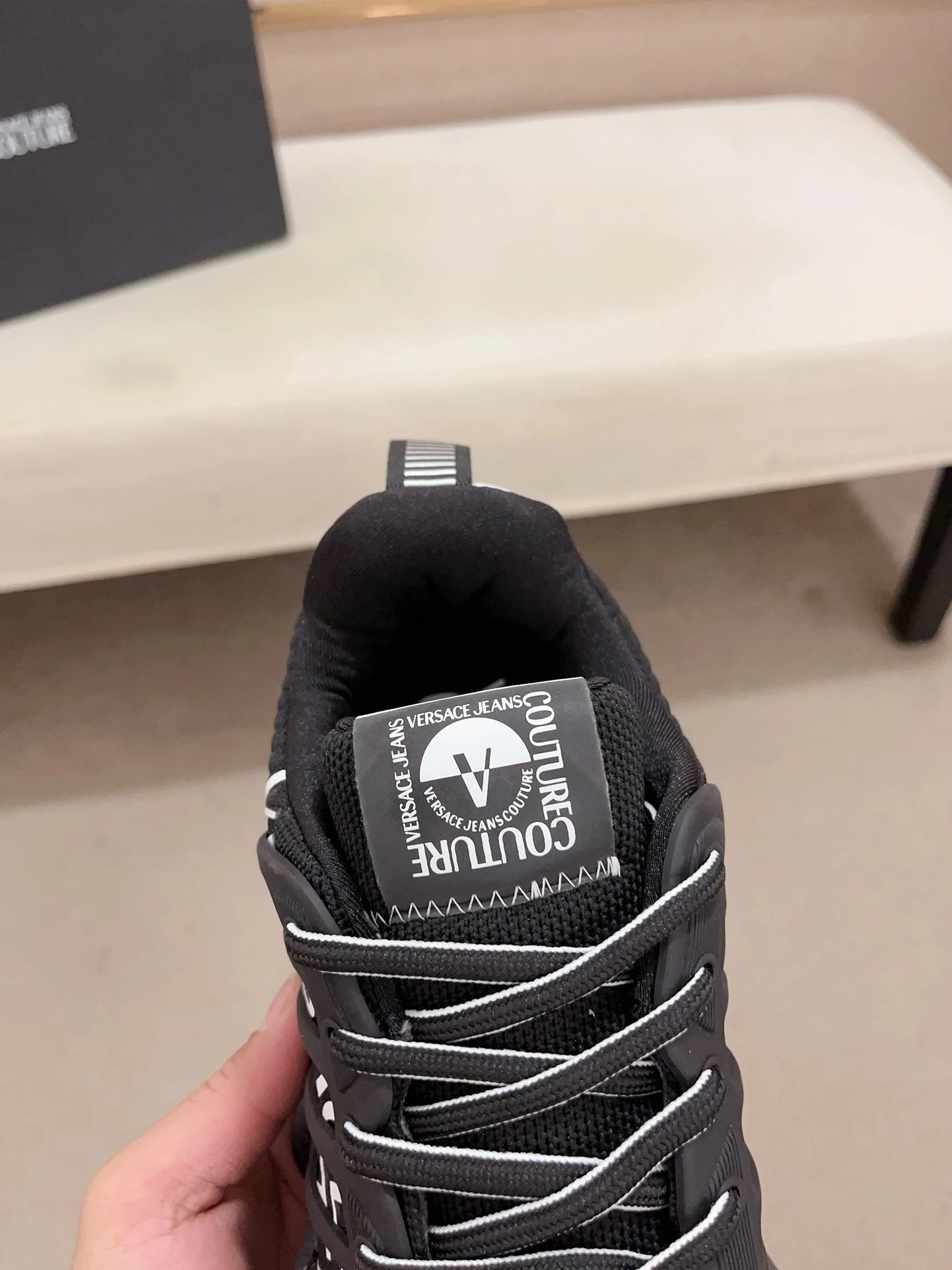 Luxury Knit Sneakers Charcoal Black - Gallery Image 6 - Detailed View