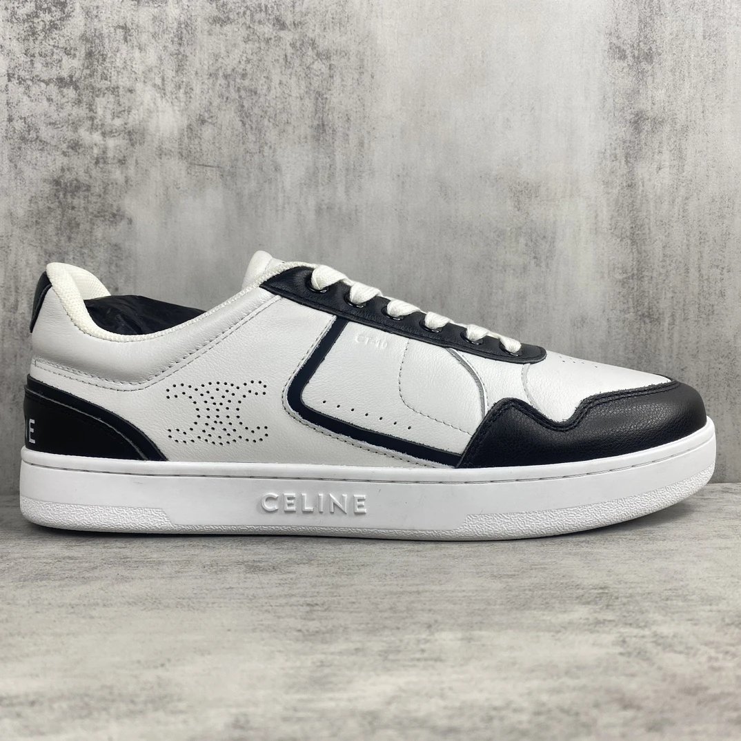 CT-10 Leather Low Top Sneakers Retro White Navy - Gallery Image 6 - Detailed View