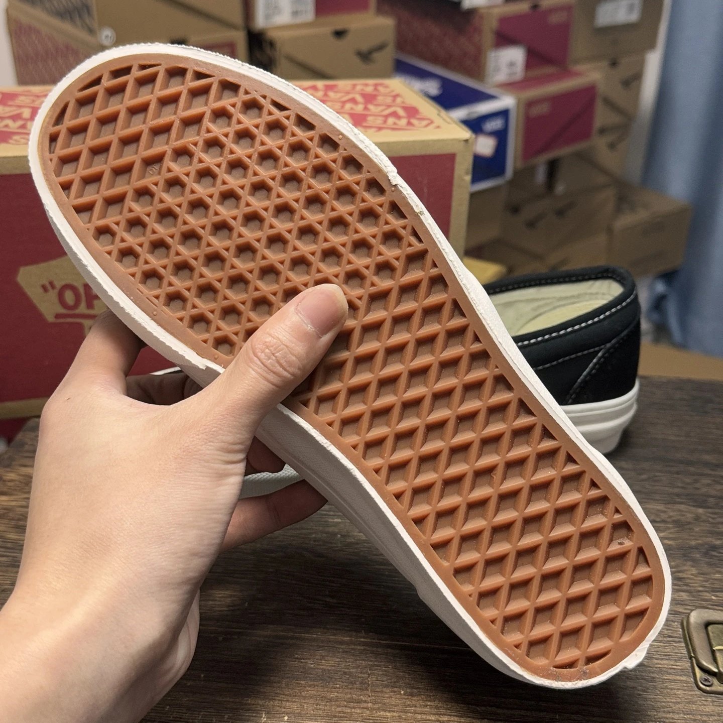 Suede Slip On Sneakers Jet Black - Gallery Image 8 - Detailed View