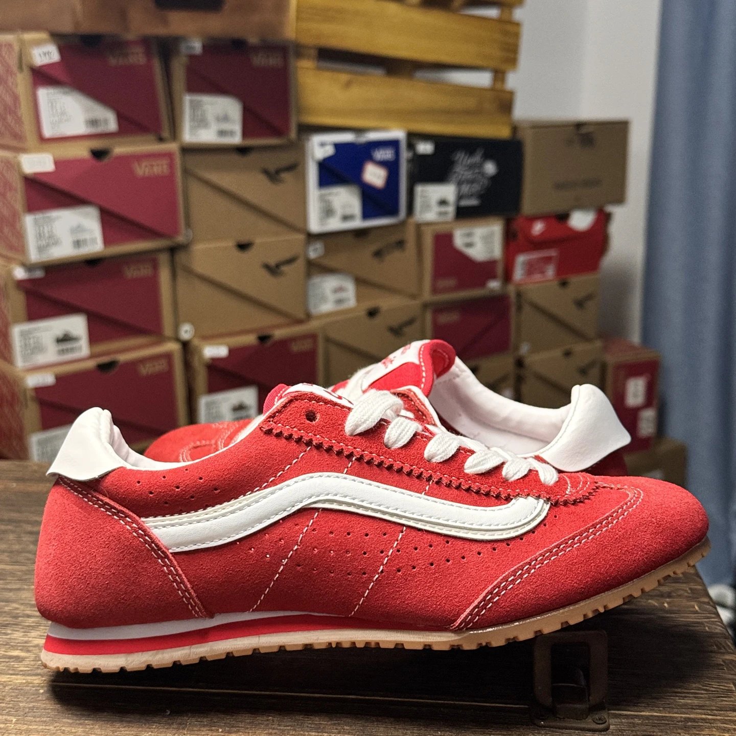 Retro Suede LowPro Sneakers Crimson Red - Gallery Image 2 - Detailed View