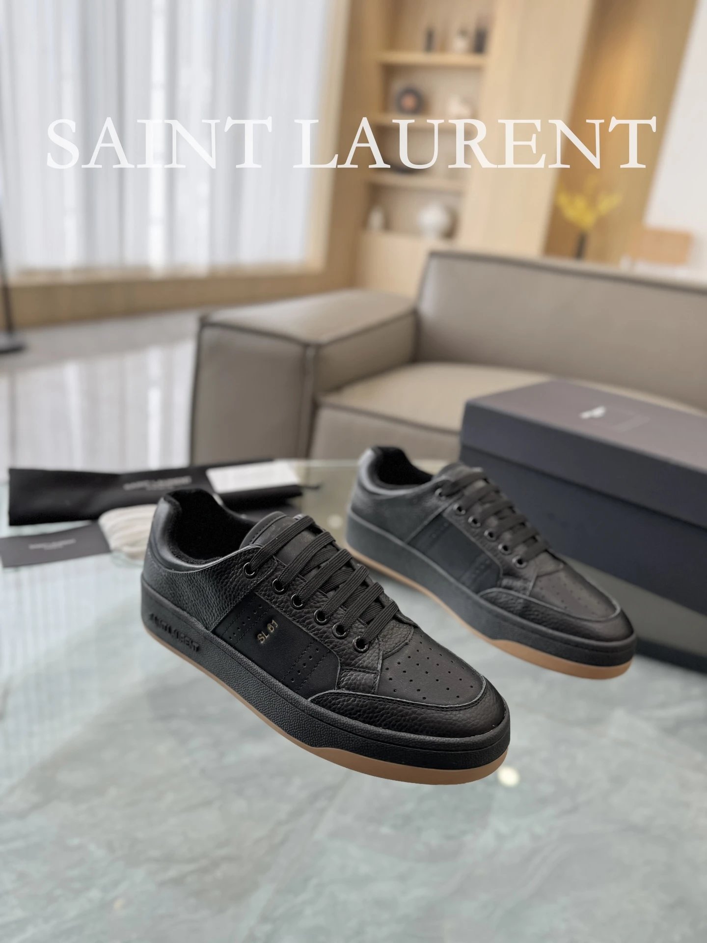 Saint Laurent SL61 Sneakers Black - Gallery Image 1 - Detailed View