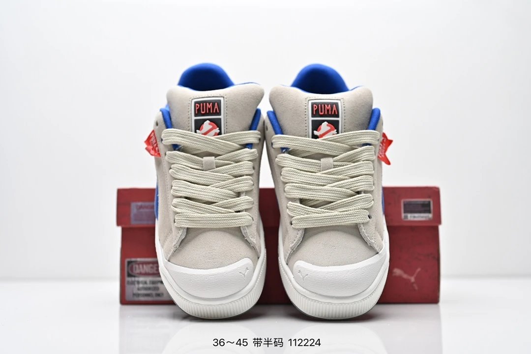 PUMA Suede Sneakers Beige Blue - Gallery Image 8 - Detailed View