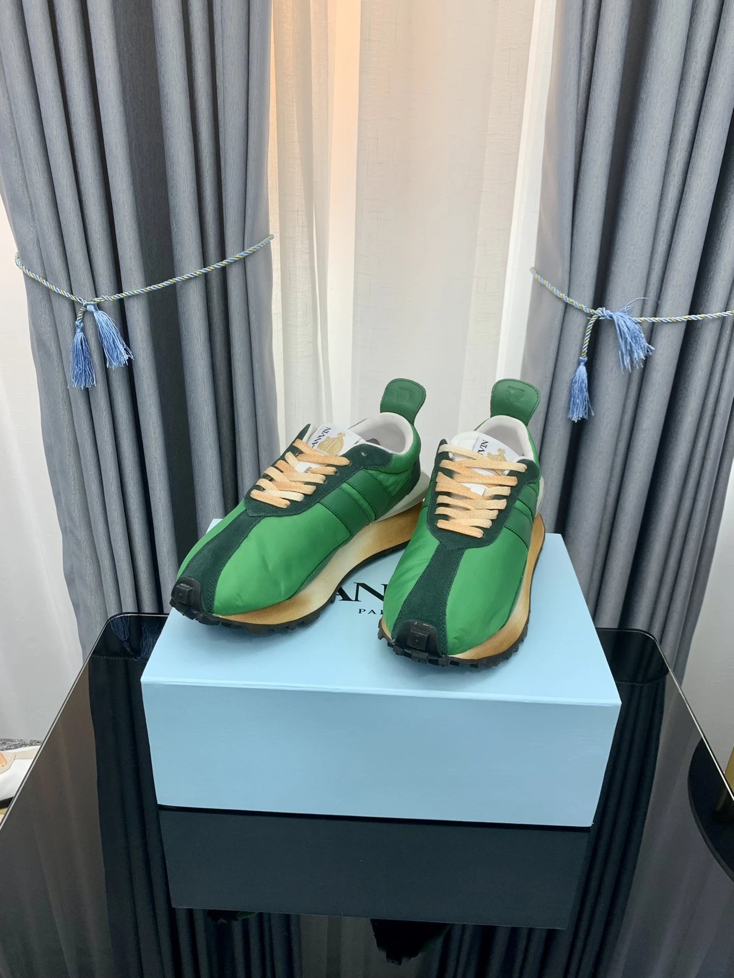 Lanvin Retro Sneakers Green - Gallery Image 5 - Detailed View