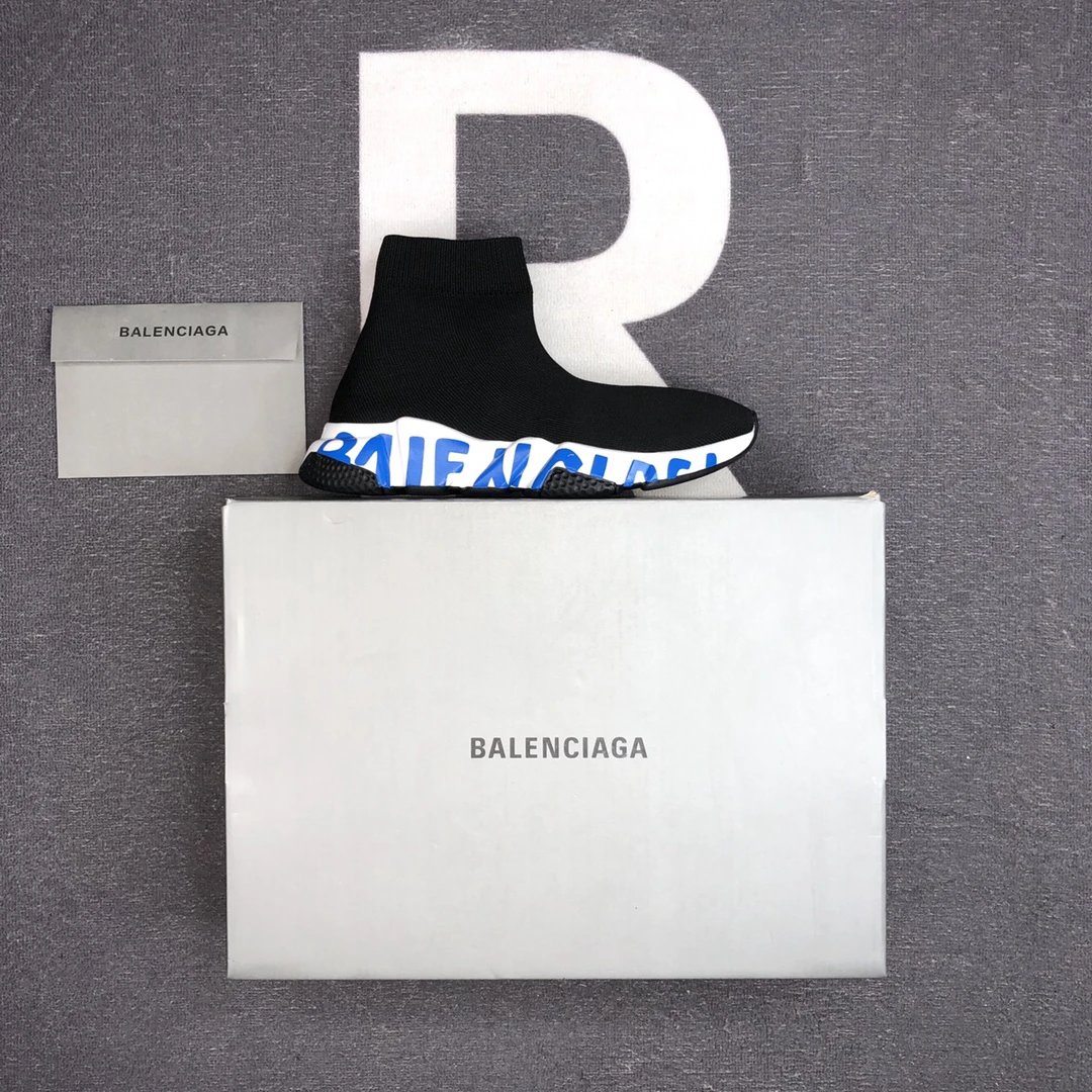 Unisex Sock Sneakers Knit Mesh Speed Runner Midnight Blue - Gallery Image 1 - Detailed View