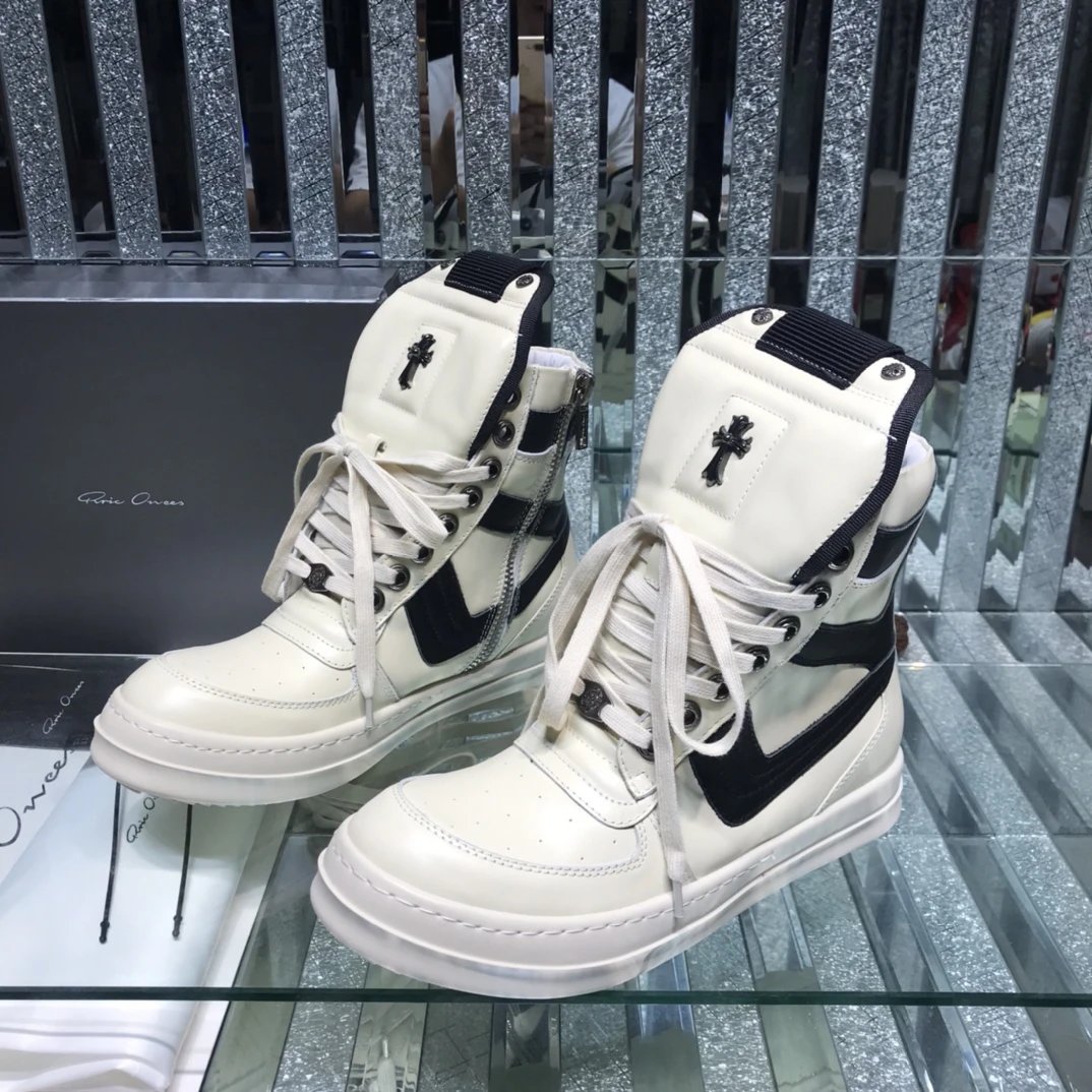 Chrome Hearts x Rick Owens Geobasket Sneakers White - Gallery Image 2 - Detailed View