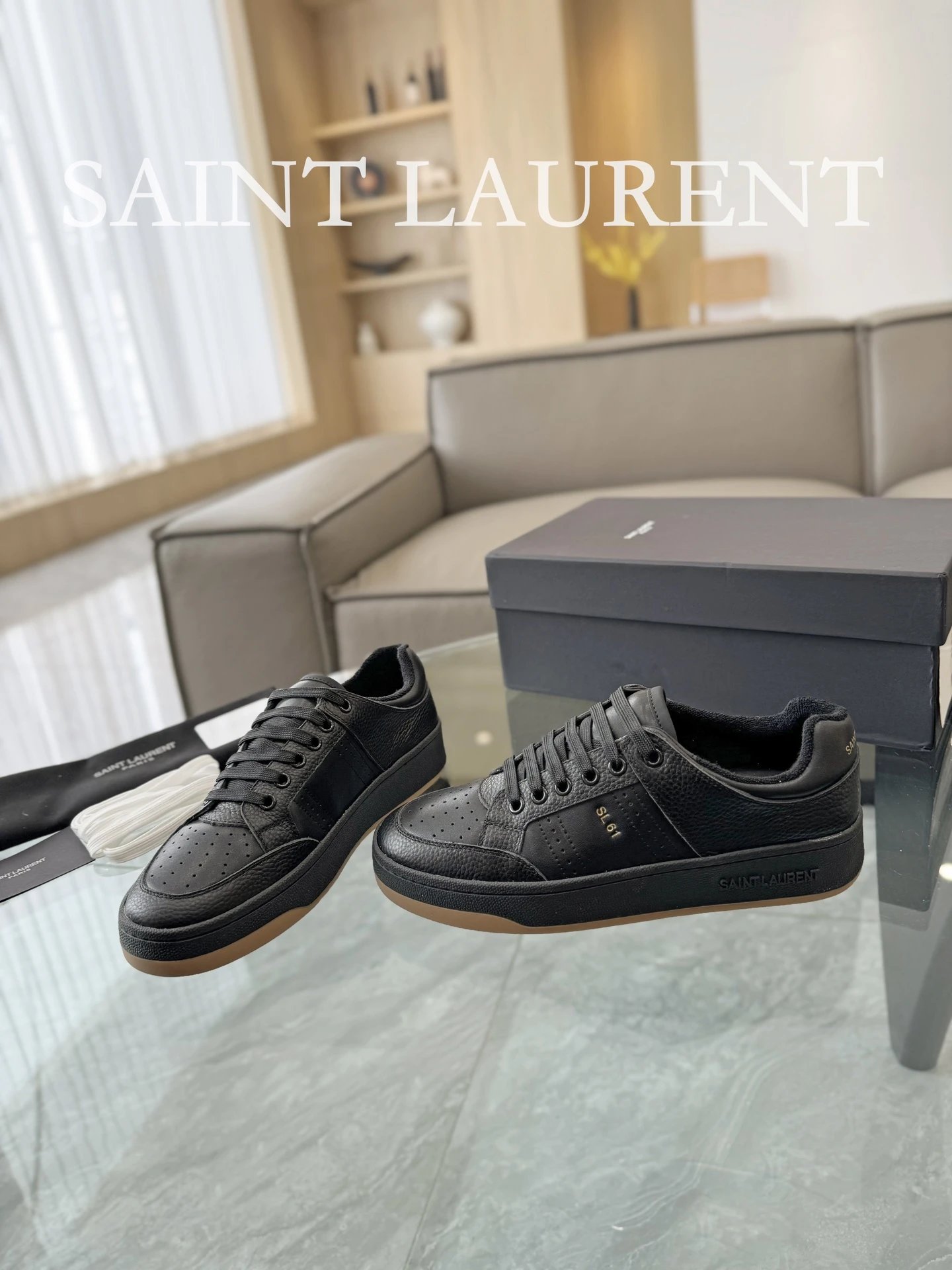 Saint Laurent SL61 Sneakers Black - Gallery Image 4 - Detailed View