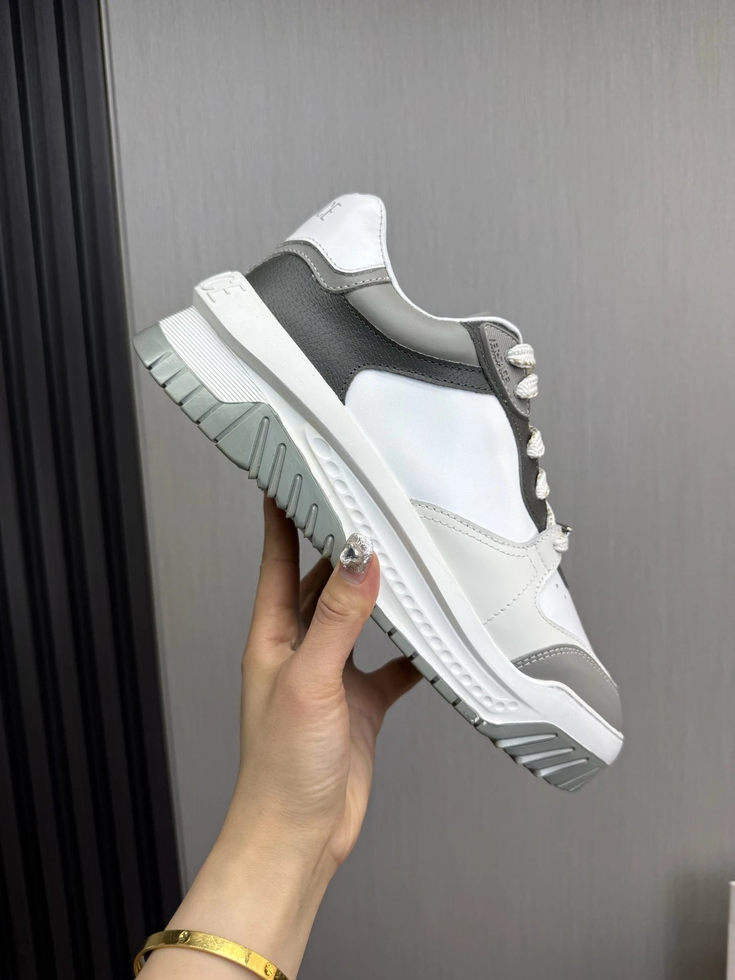 Luxury Leather Sneaker Grey - Gallery Image 7 - Detailed View