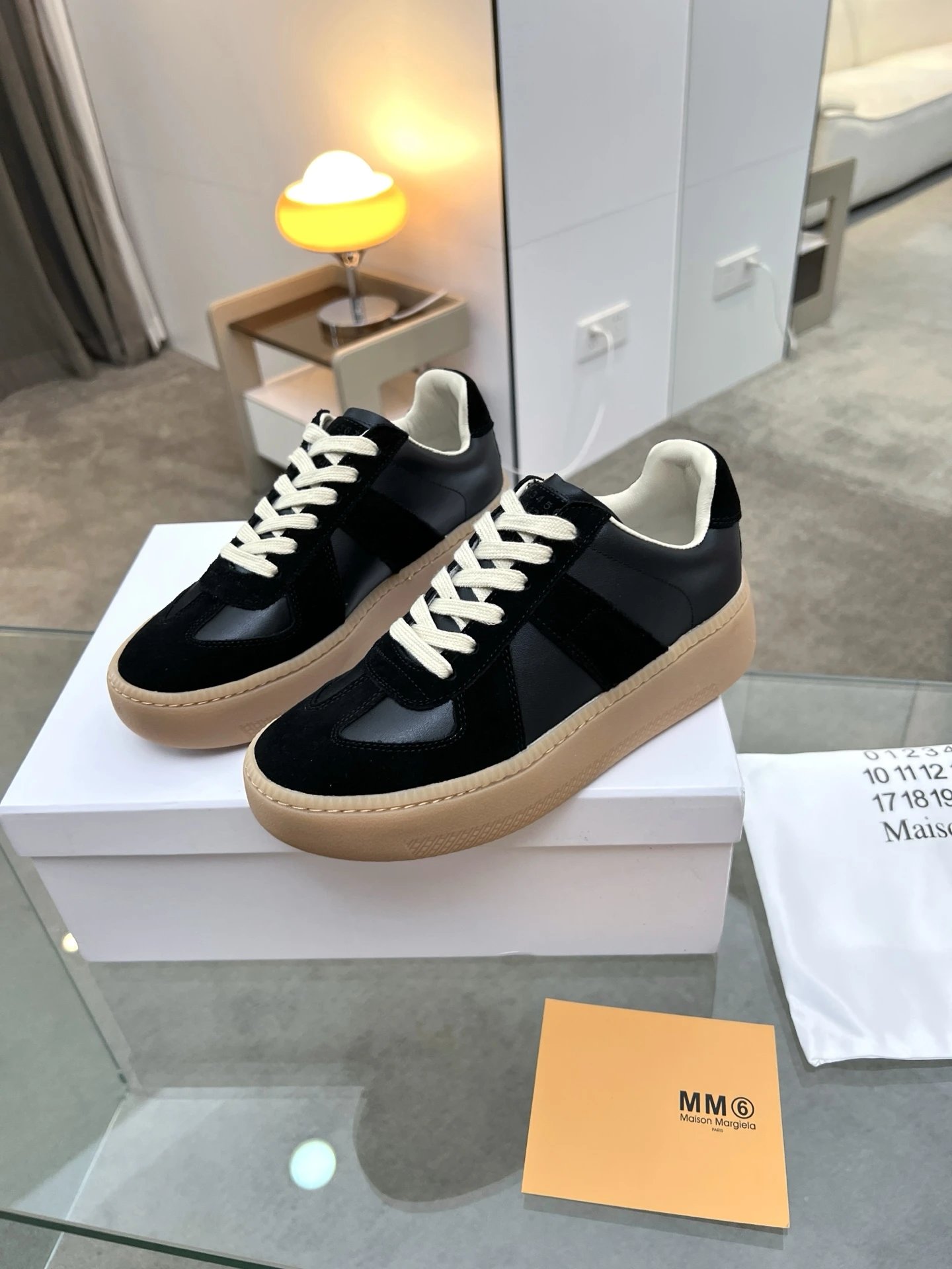 Maison Margiela MM6 Thick Bottom Sneakers Black - Gallery Image 7 - Detailed View