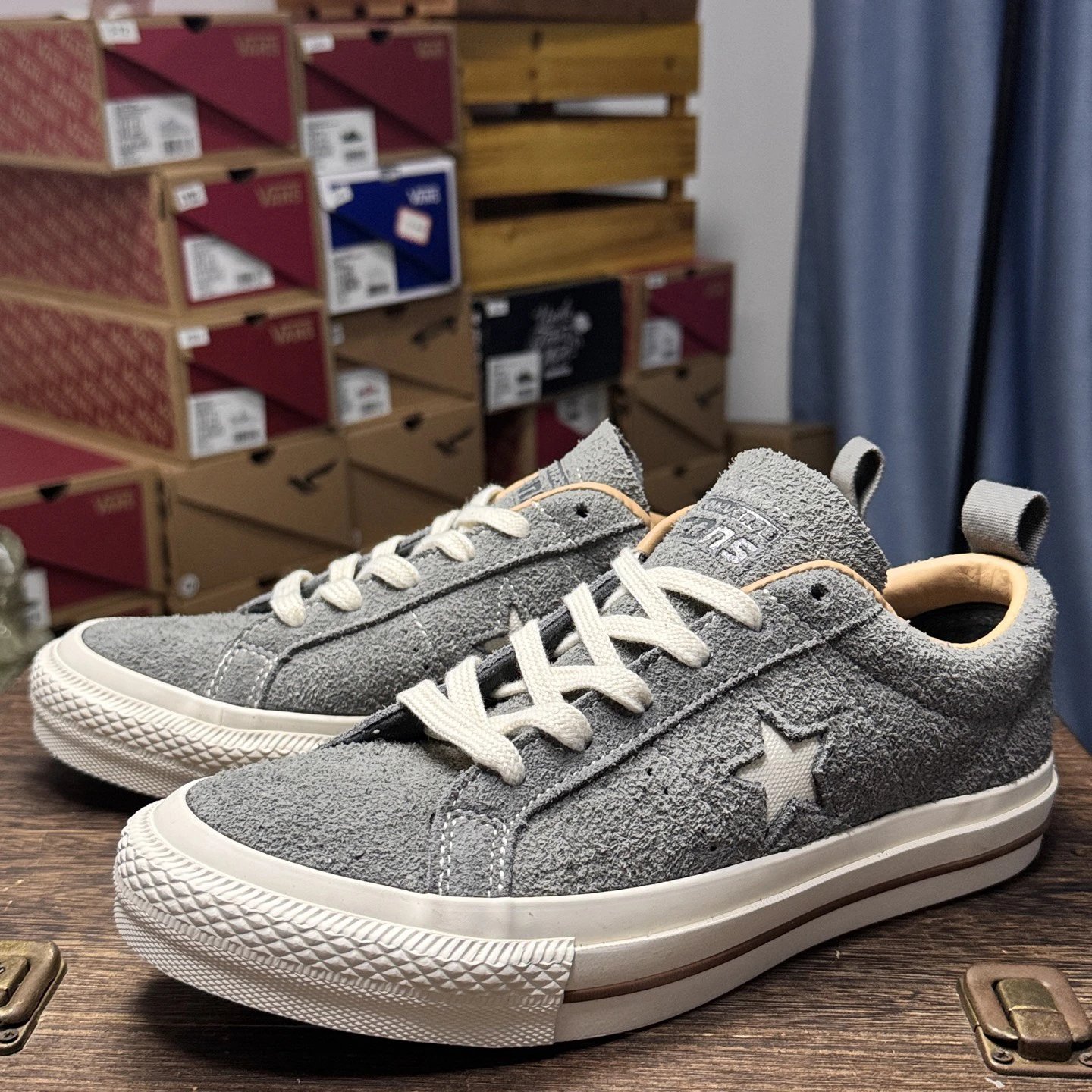 Retro Suede Skate Shoes Ash Grey - Gallery Image 1 - Detailed View